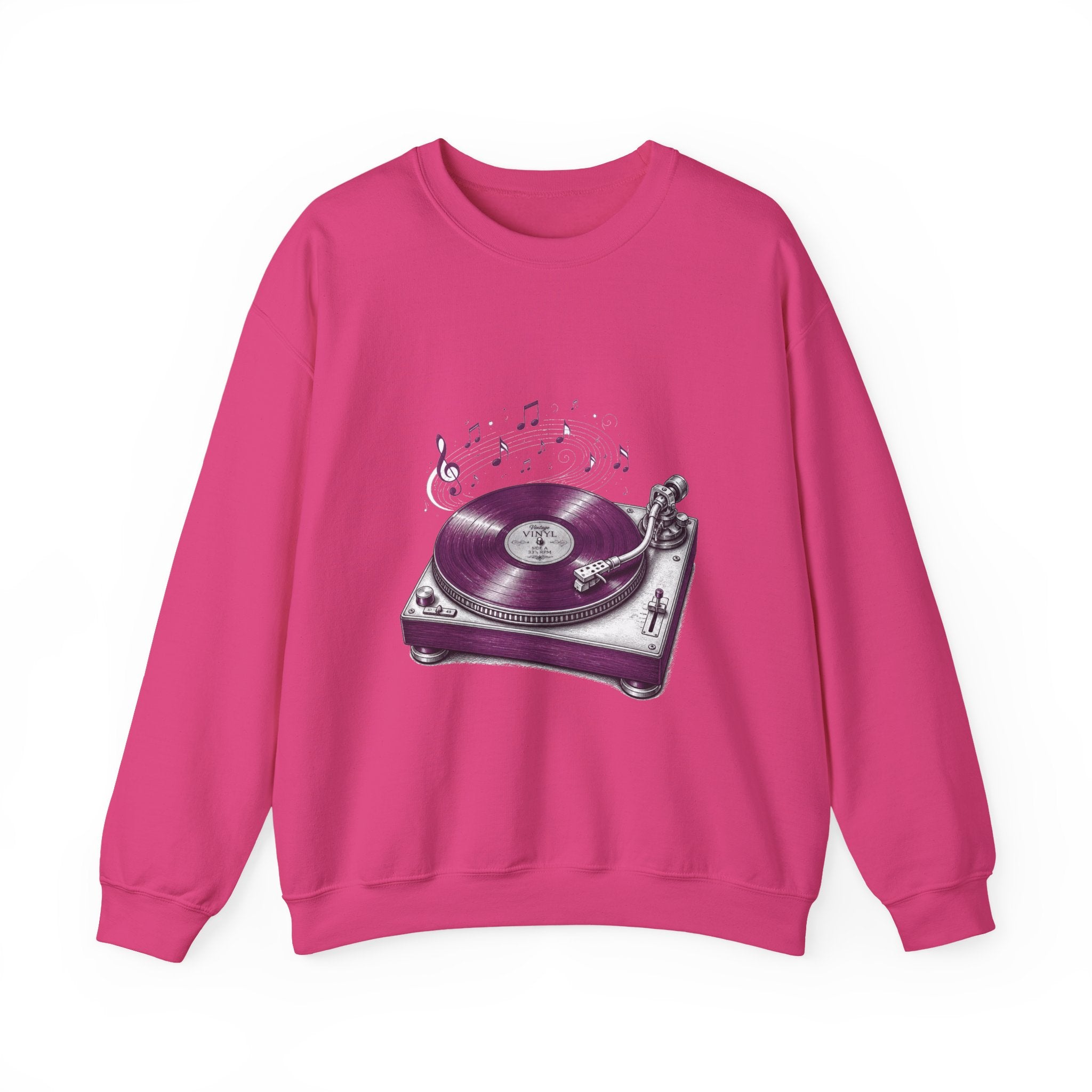 Matching Couple Sweatshirt - Vinyl & Cassette Matching Couple Crewneck Sweatshirt Hand-Drawn Art His Hers Best Friend Gift - Design A