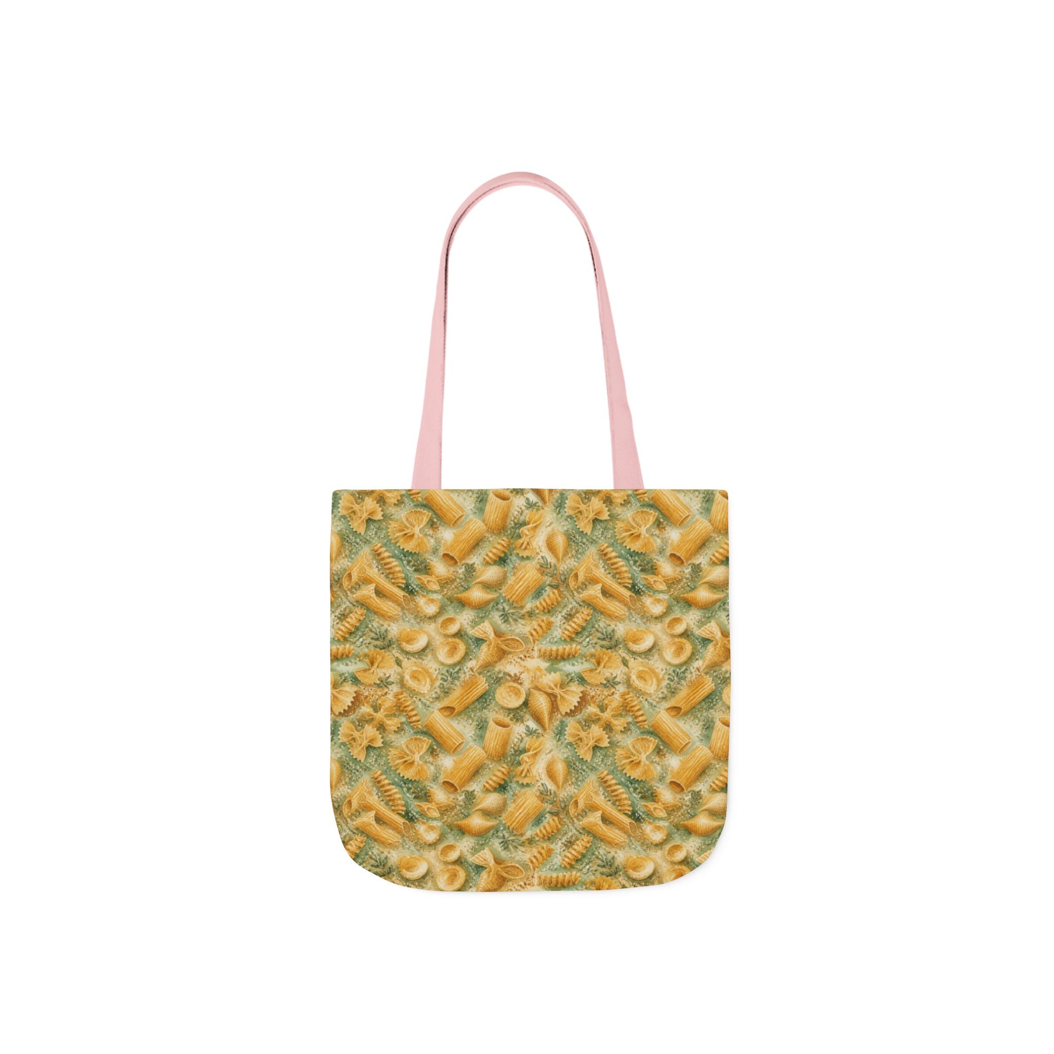 Italian Pasta Shapes Canvas Tote Bag Mediterranean Kitchen Watercolor Splash Design Italian Cottagecore Gift