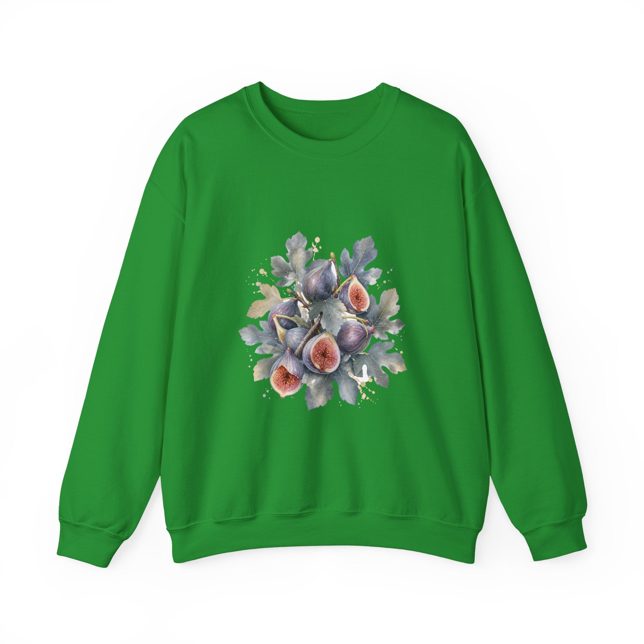 Matching Couple Sweatshirt - Olive Branch & Fig Matching Couple Crewneck Sweatshirt Watercolor Art His Hers Engagement Gift - Design B