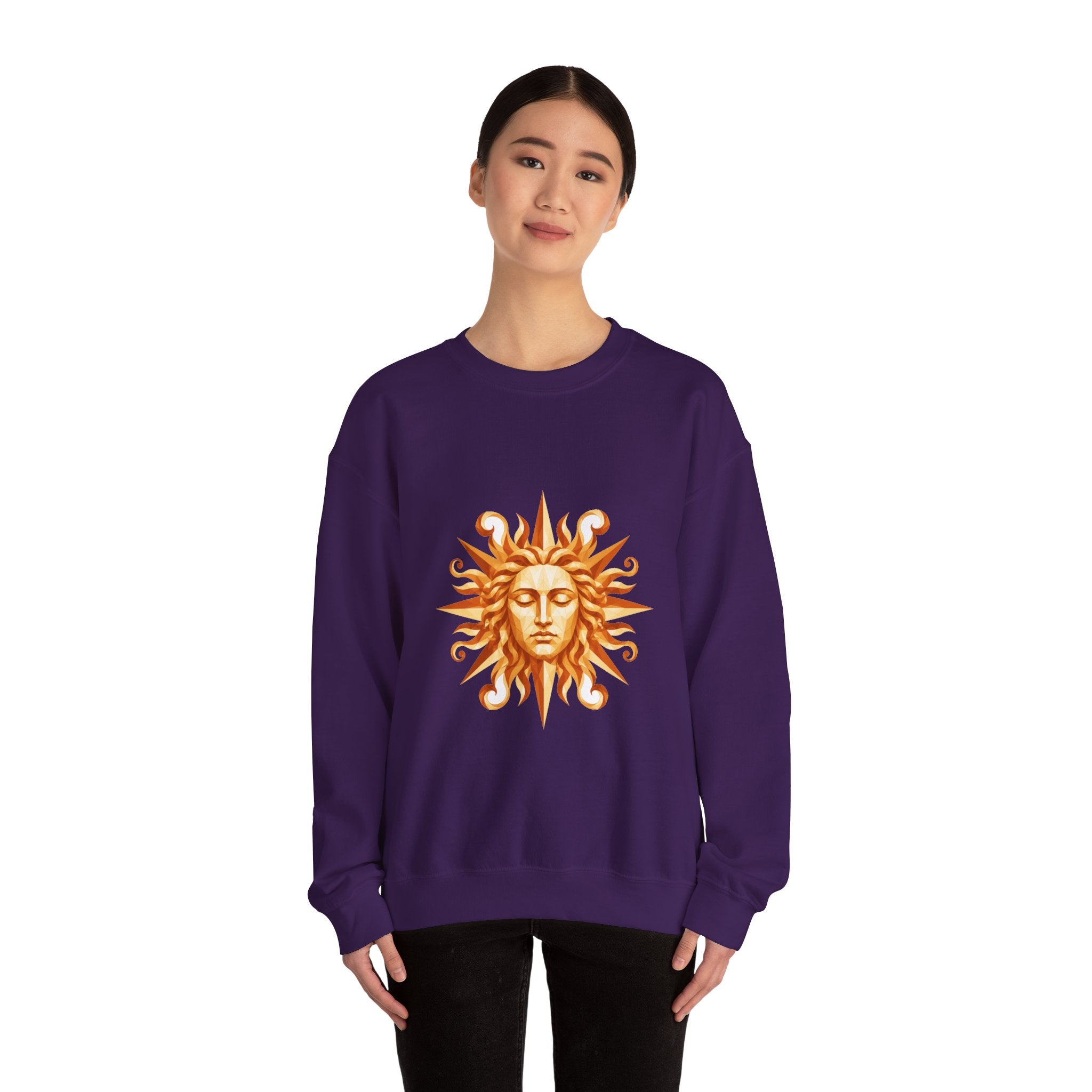 Matching Couple Sweatshirt - Helios & Selene Matching Couple Crewneck Sweatshirt Geometric Art His Hers Couple Gift - Design A