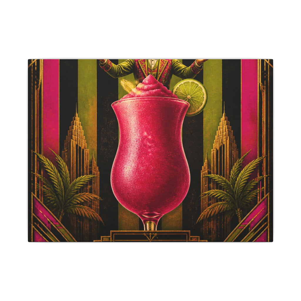 Daiquiri Fruit Juggler Wall Art Canvas 16×20 Art Deco Entryway Decor Maximalist Print
