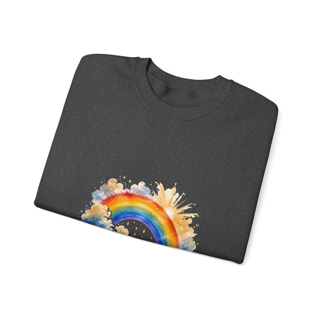 Matching Couple Sweatshirt - Storm & Rainbow Matching Couple Comfort Colors Crew Watercolor Art His Hers Birthday Gift - Design B
