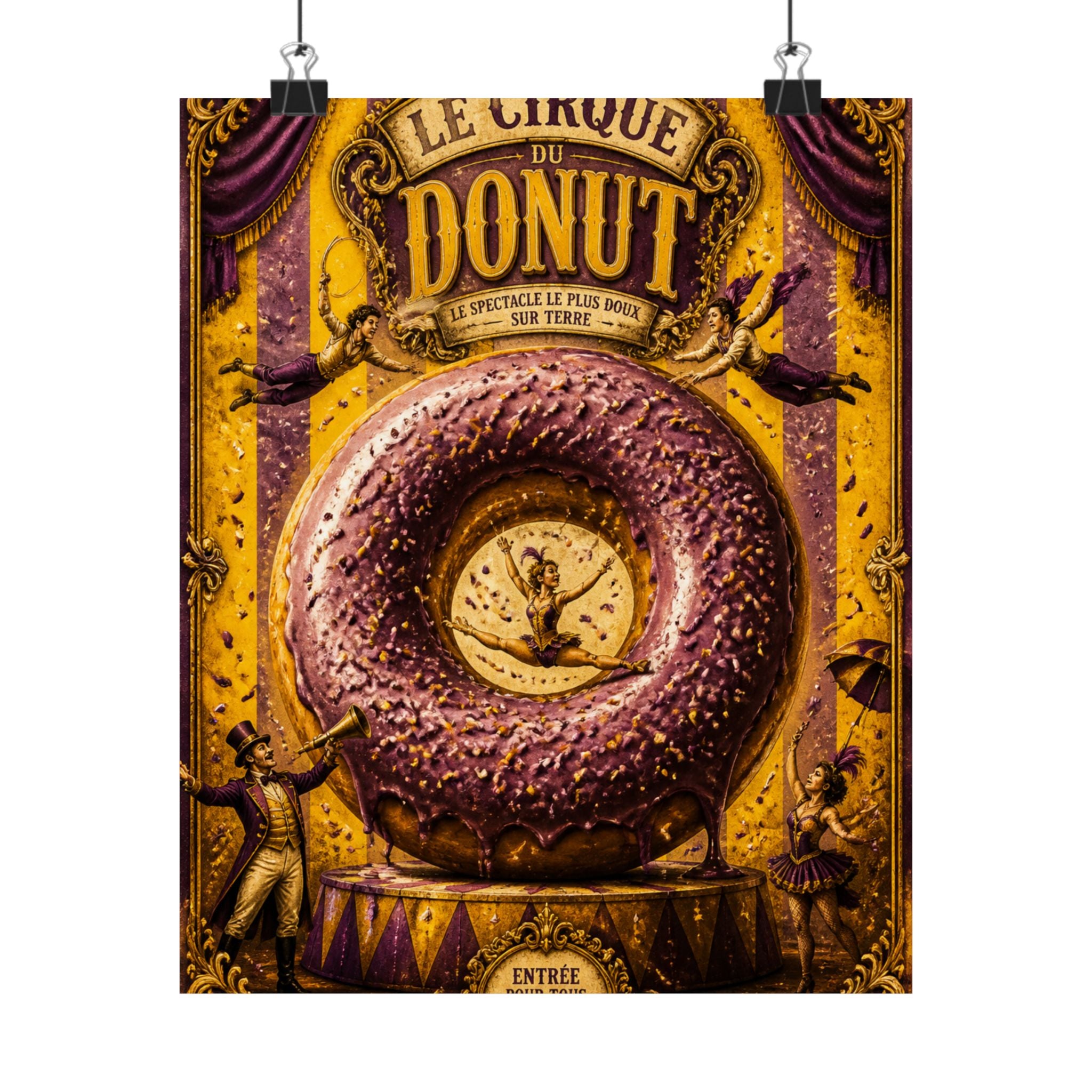 Donut Circus Ring Wall Art Poster 24×36 Baroque Studio Decor Maximalist Print
