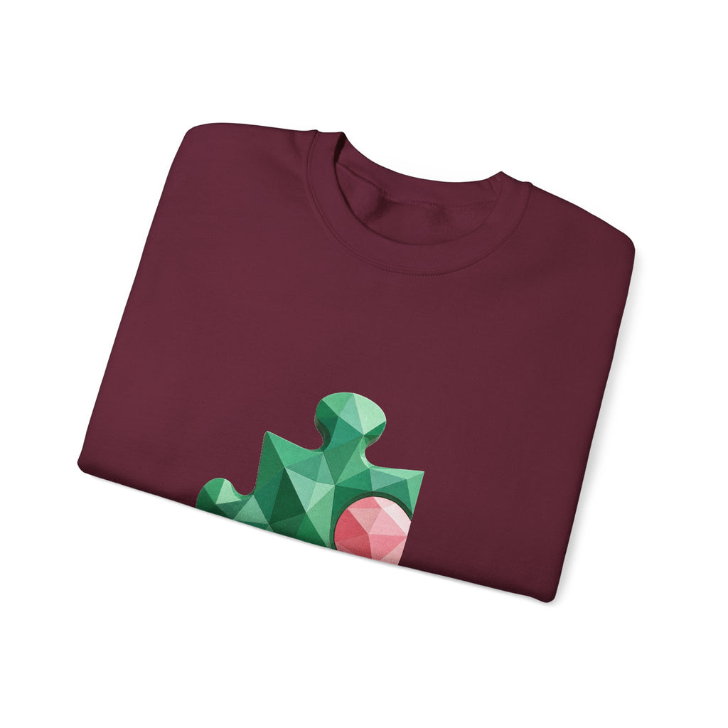 Matching Couple Sweatshirt - Puzzle Pieces Matching Couple Crewneck Sweatshirt Geometric Art His Hers Couple Gift - Design A