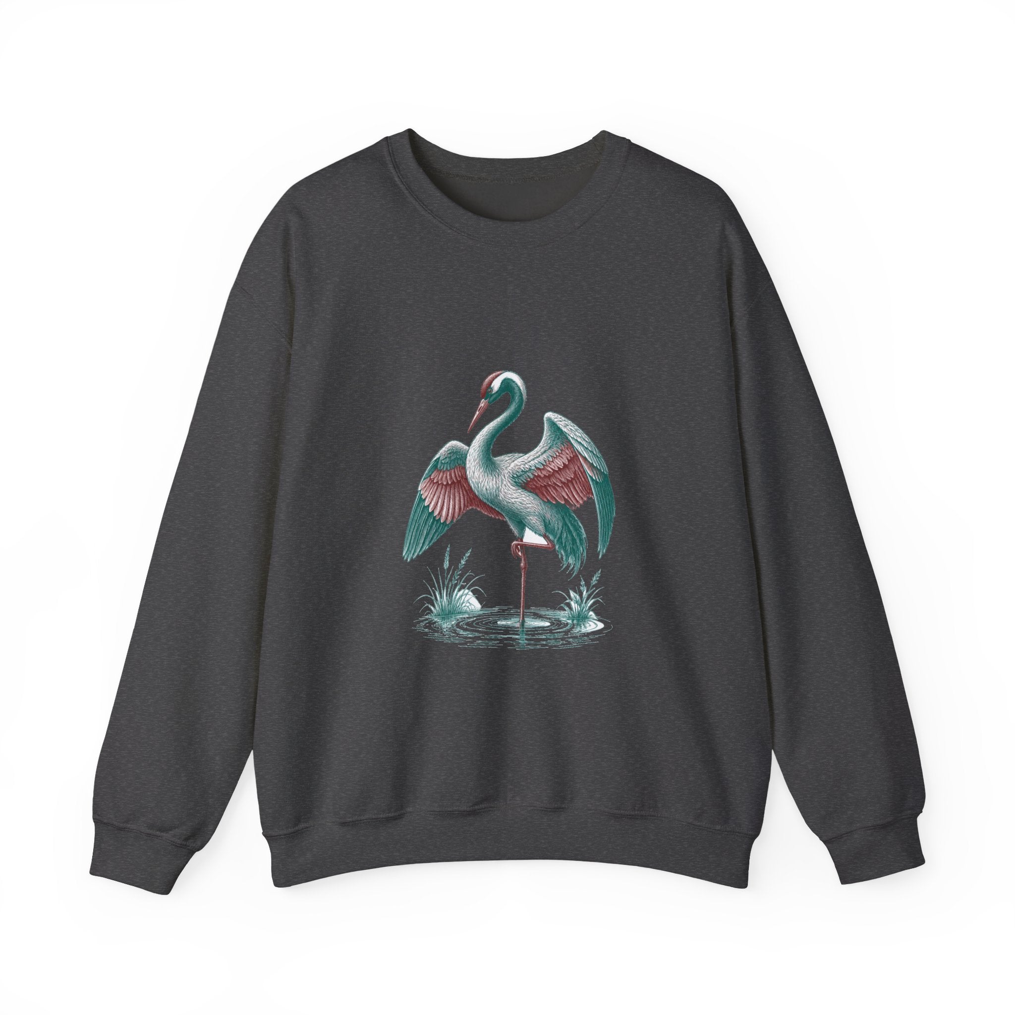 Matching Couple Sweatshirt - Tiger & Crane Matching Couple Crewneck Sweatshirt Vintage Art His Hers Wedding Gift - Design B