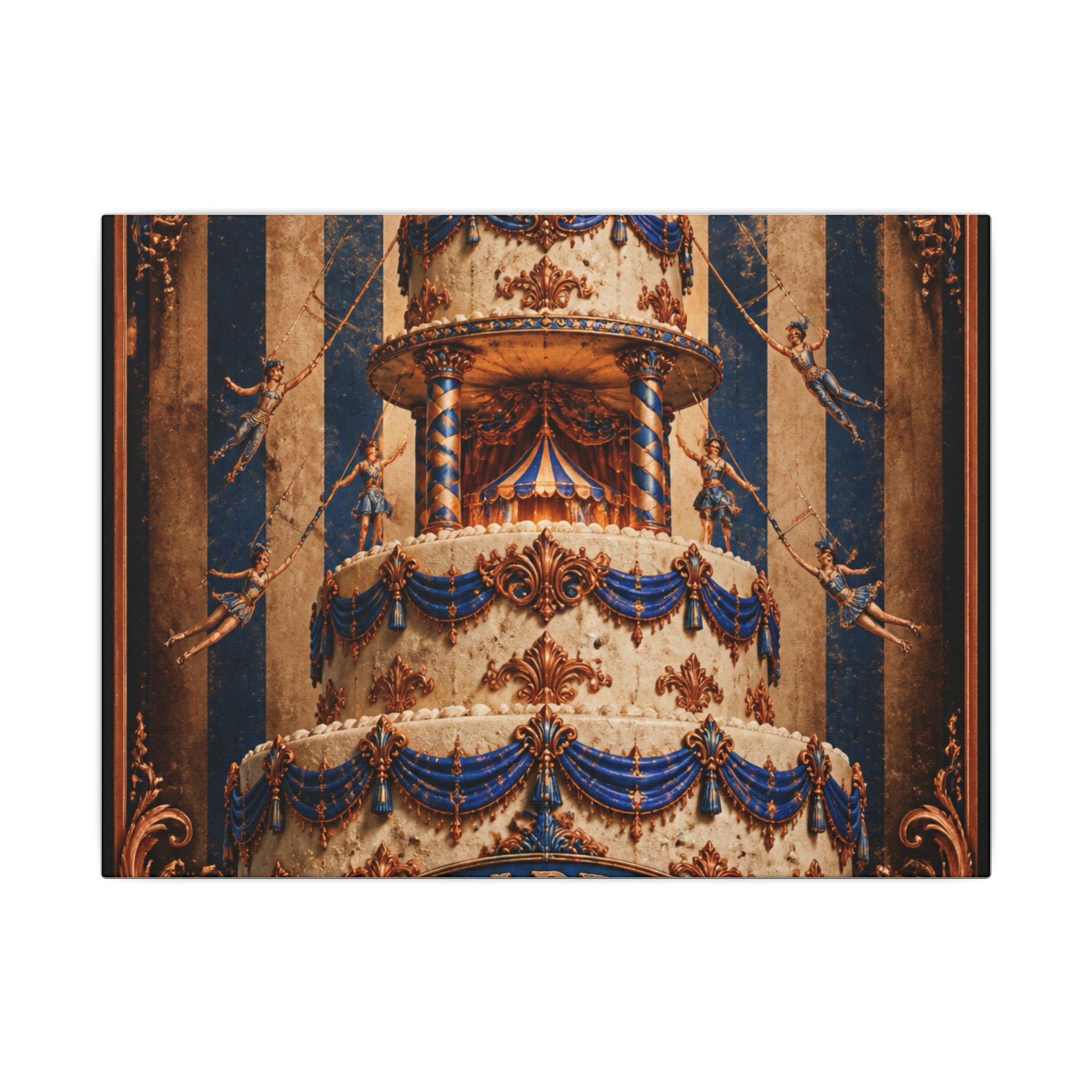 Birthday Cake Trapeze Wall Art Canvas 16×20 Baroque Home Office Decor Maximalist Print