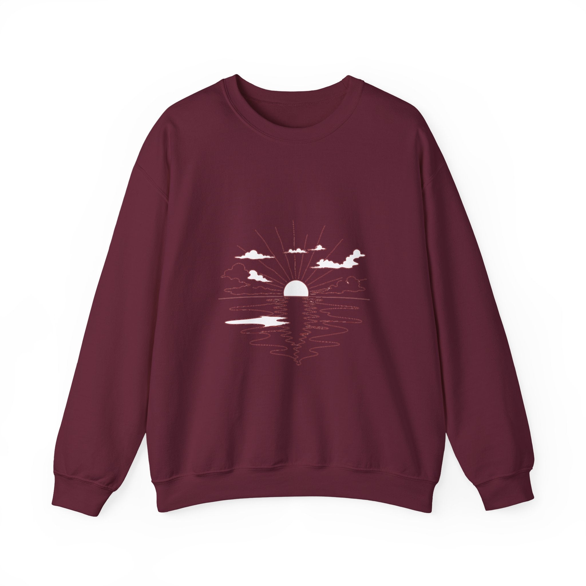 Matching Couple Sweatshirt - Sunrise & Sunset Matching Couple Premium Fleece Sweatshirt Minimalist Art His Hers Christmas Gift - Design A