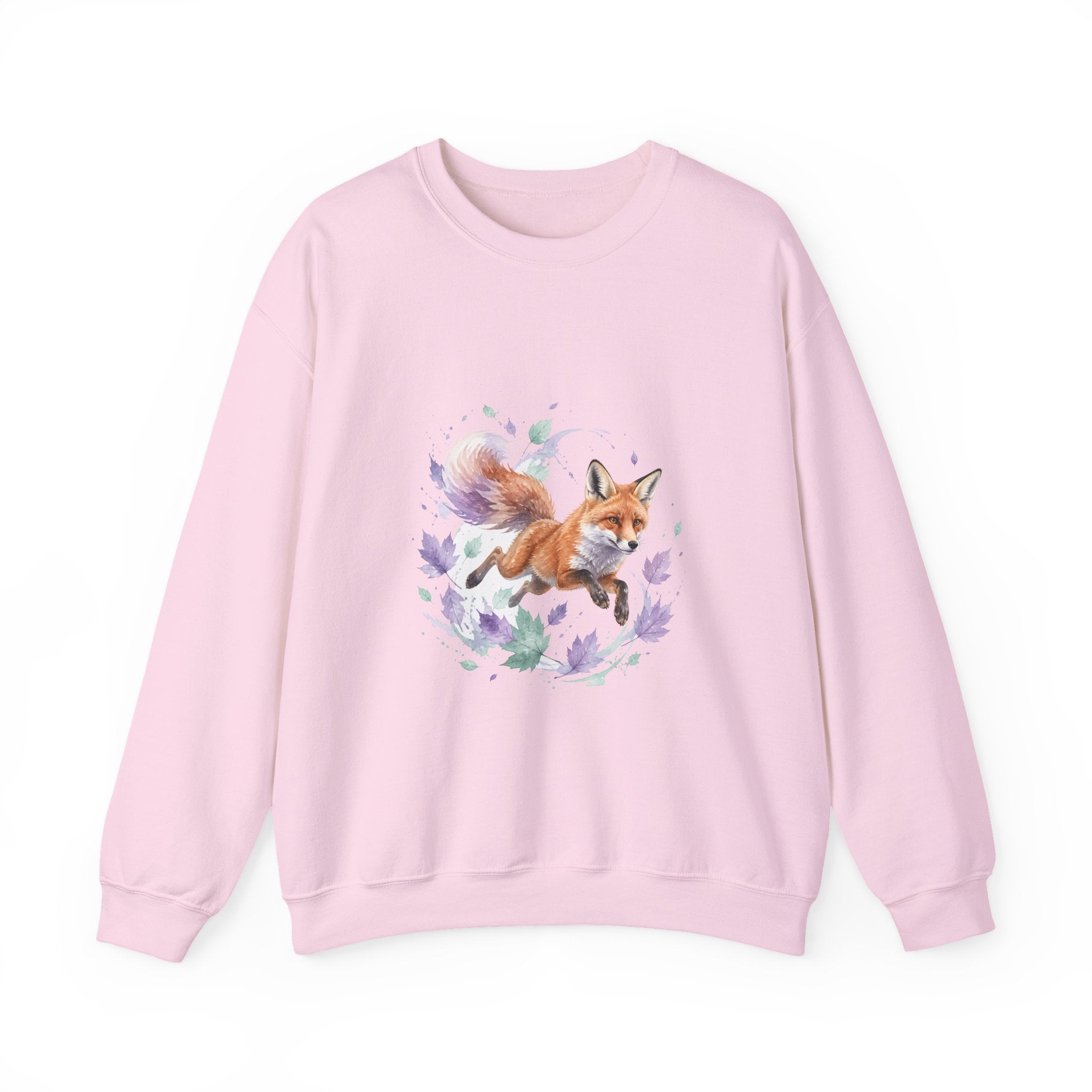 Matching Couple Sweatshirt - Fox & Rabbit Matching Couple Crewneck Sweatshirt Watercolor Art His Hers Engagement Gift - Design A