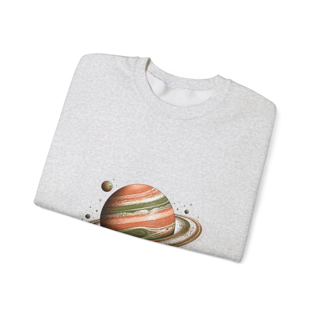 Matching Couple Sweatshirt - Astronaut & Planet Matching Couple Comfort Colors Crew Hand-Drawn Art His Hers Anniversary Gift - Design B