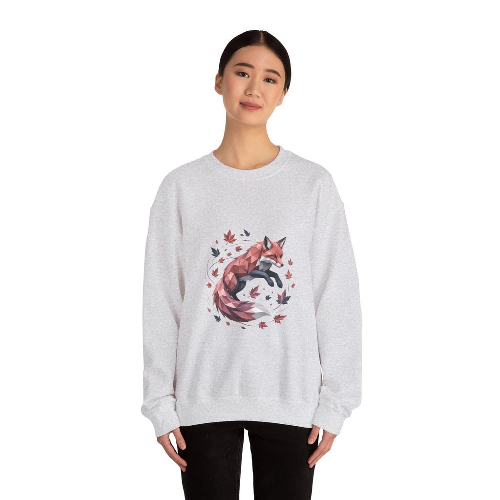 Matching Couple Sweatshirt - Fox & Rabbit Matching Couple Crewneck Sweatshirt Geometric Art His Hers Couple Gift - Design A