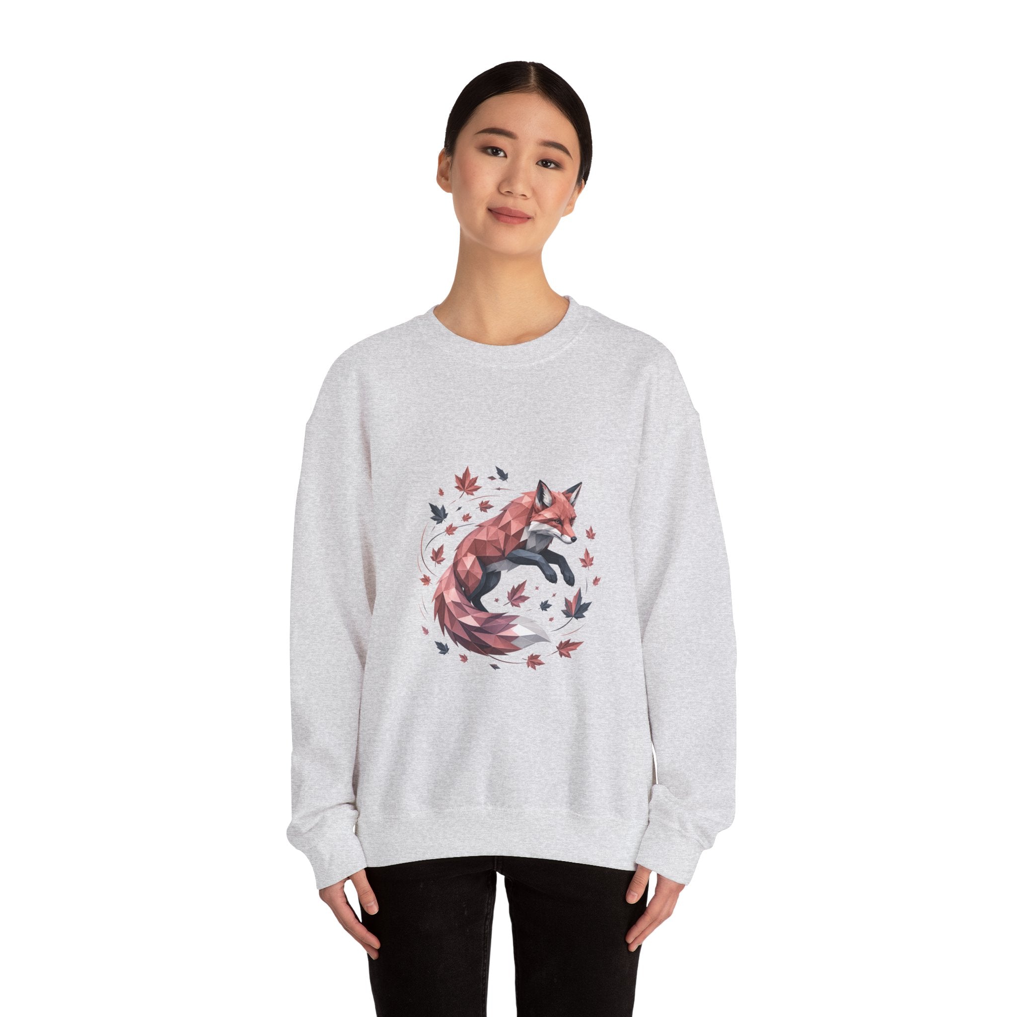 Matching Couple Sweatshirt - Fox & Rabbit Matching Couple Crewneck Sweatshirt Geometric Art His Hers Couple Gift - Design A