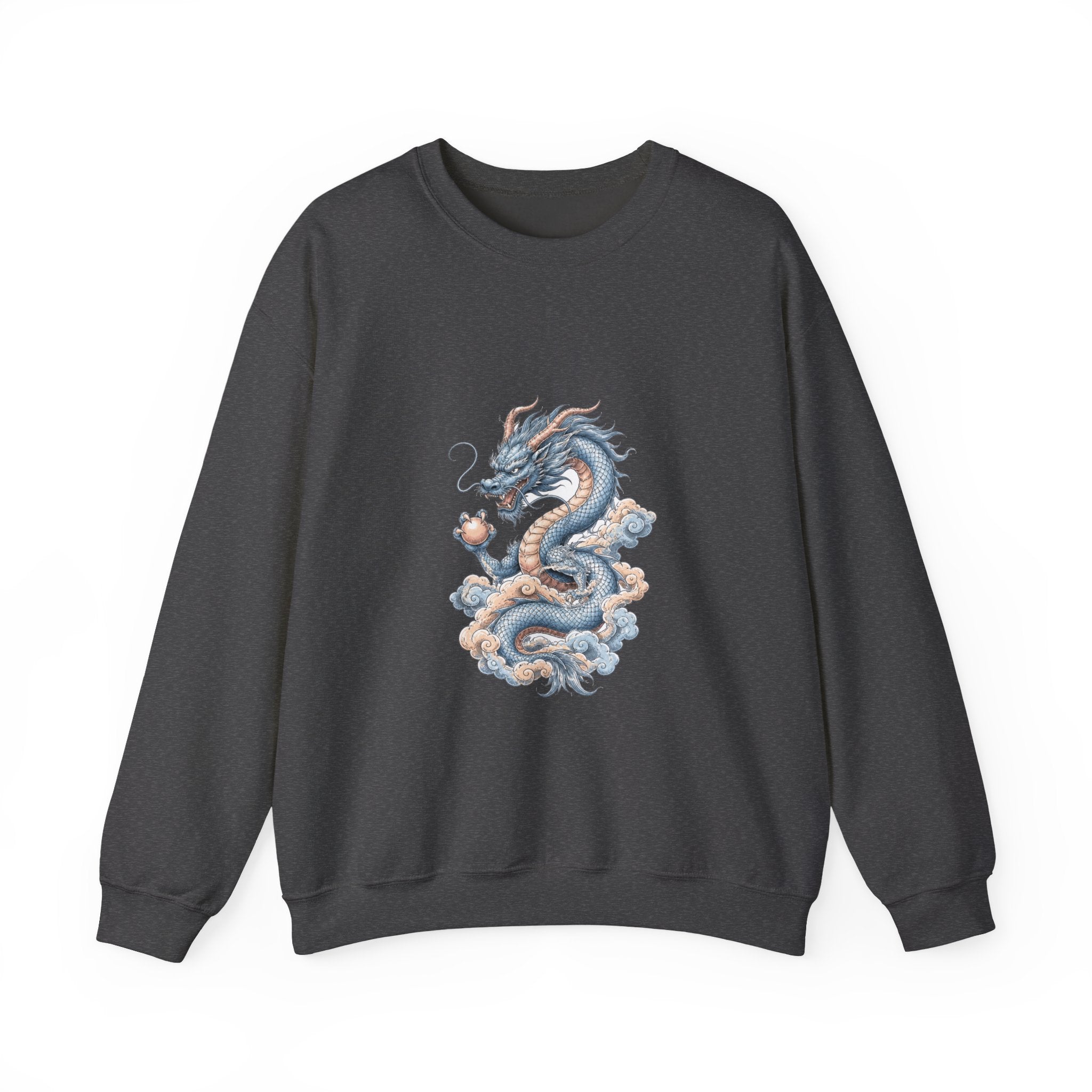 Matching Couple Sweatshirt - Dragon & Phoenix Matching Couple Premium Fleece Sweatshirt Hand-Drawn Art His Hers Anniversary Gift - Design A