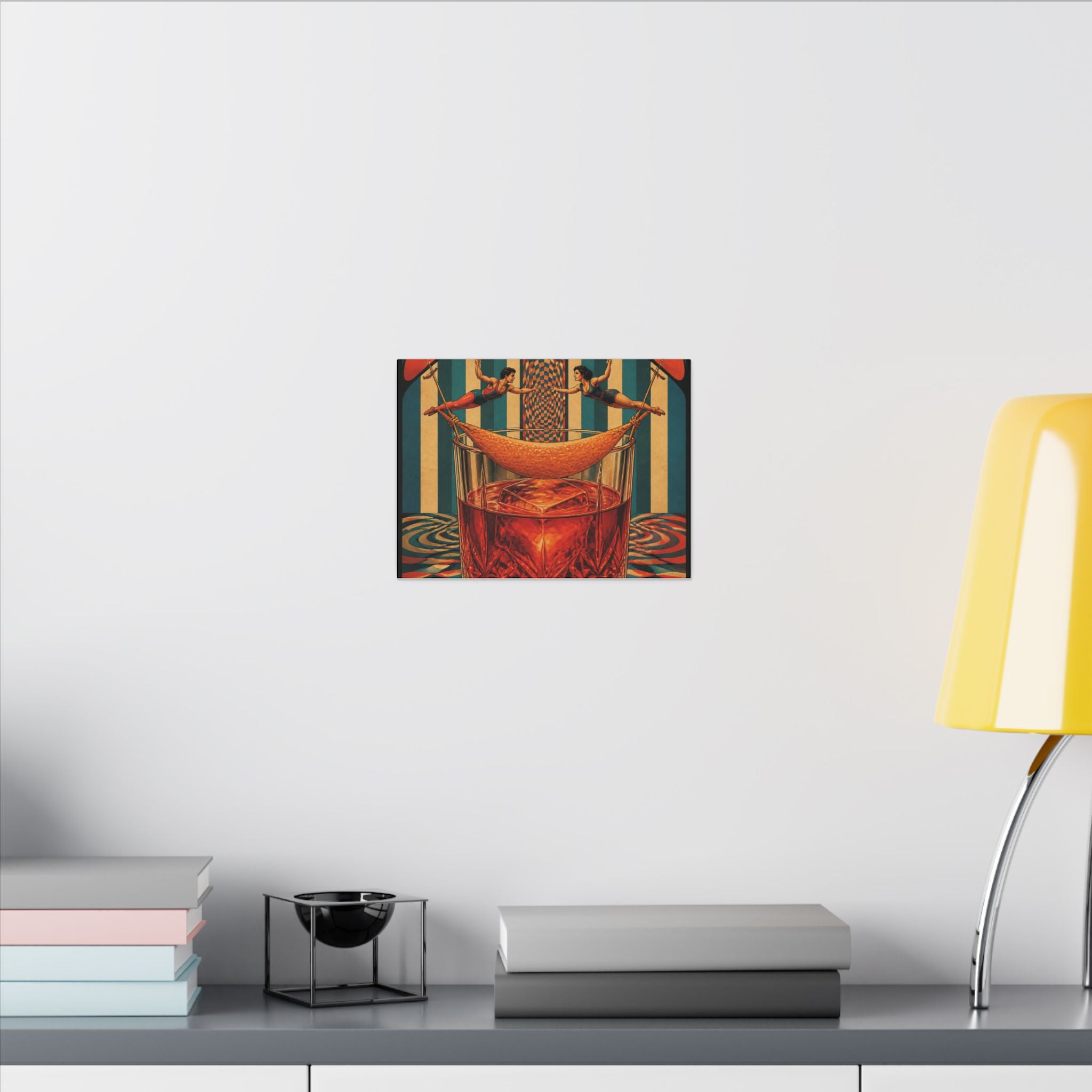 Negroni Trapeze Act Wall Art Canvas 16×20 Psychedelic Cafe Decor Maximalist Print