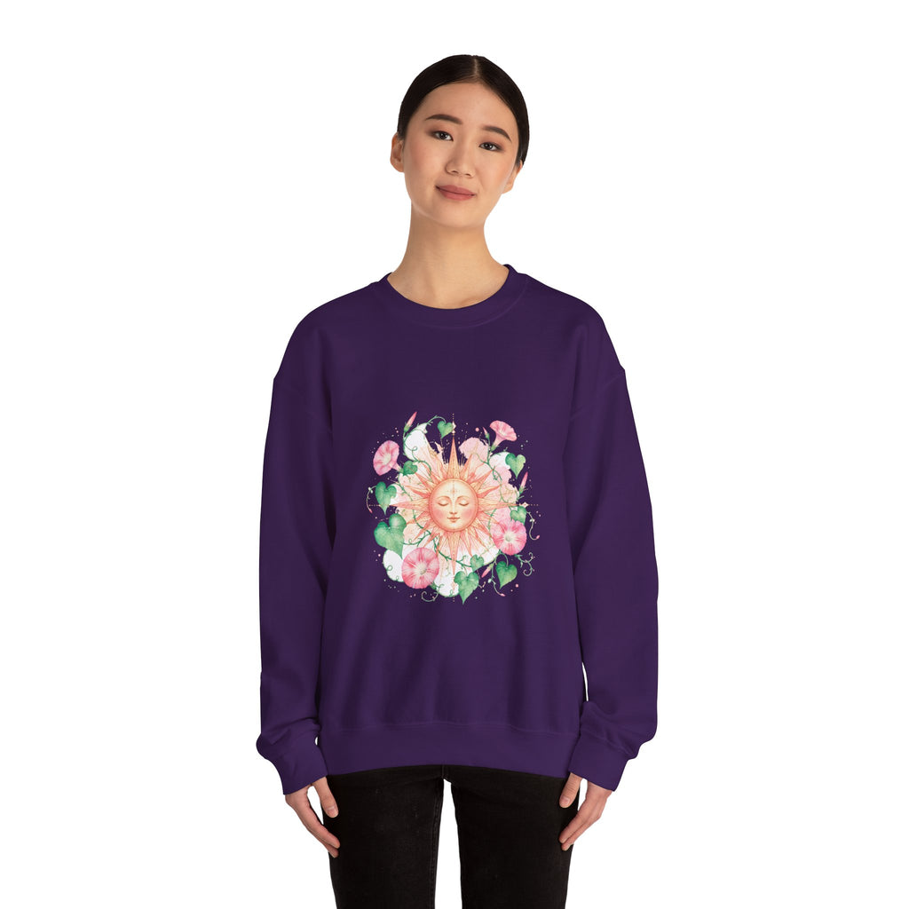 Matching Couple Sweatshirt - Sun & Moon Matching Couple Premium Fleece Sweatshirt Watercolor Art His Hers Birthday Gift - Design B