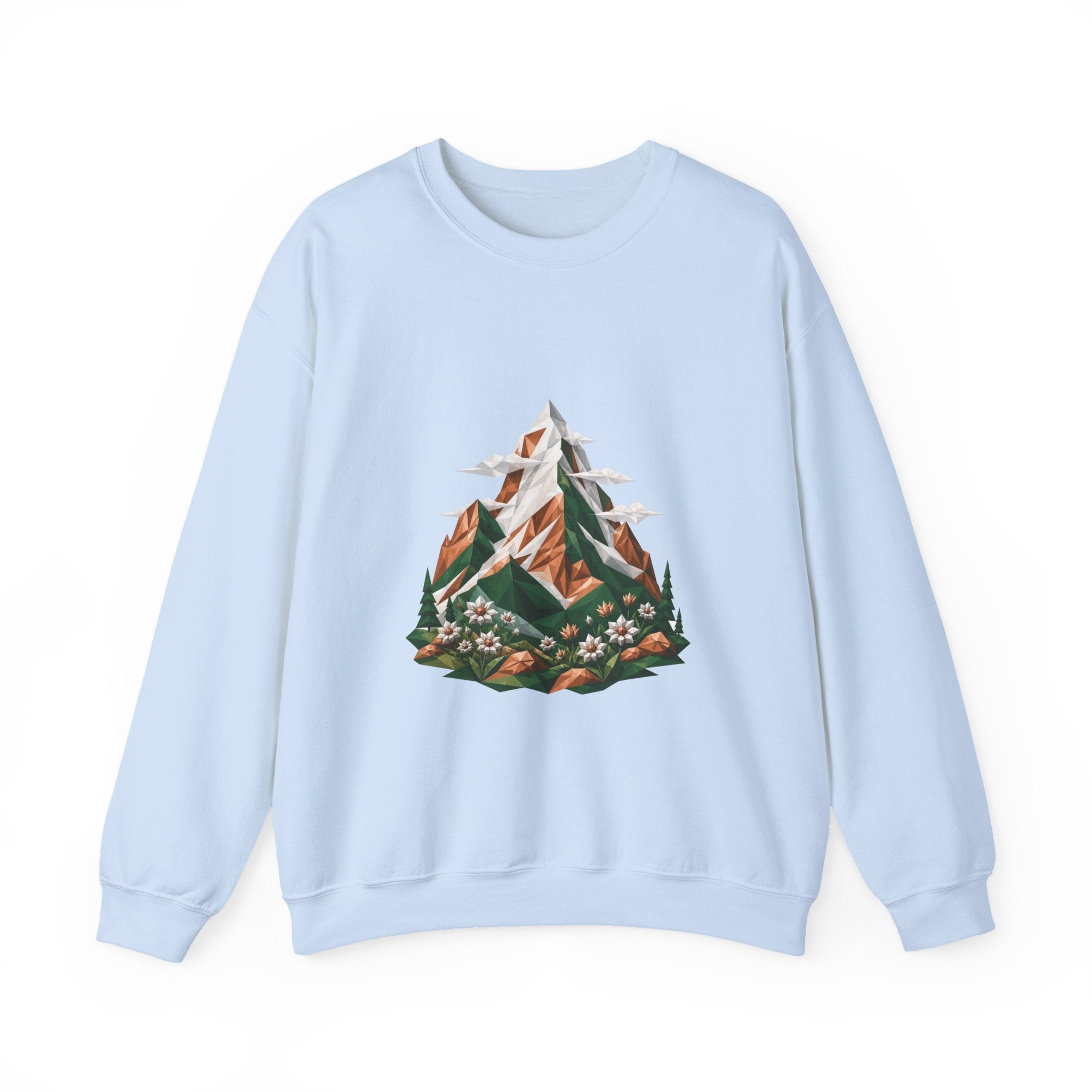 Matching Couple Sweatshirt - Mountain & Ocean Matching Couple Premium Fleece Sweatshirt Geometric Art His Hers Love Gift - Design A