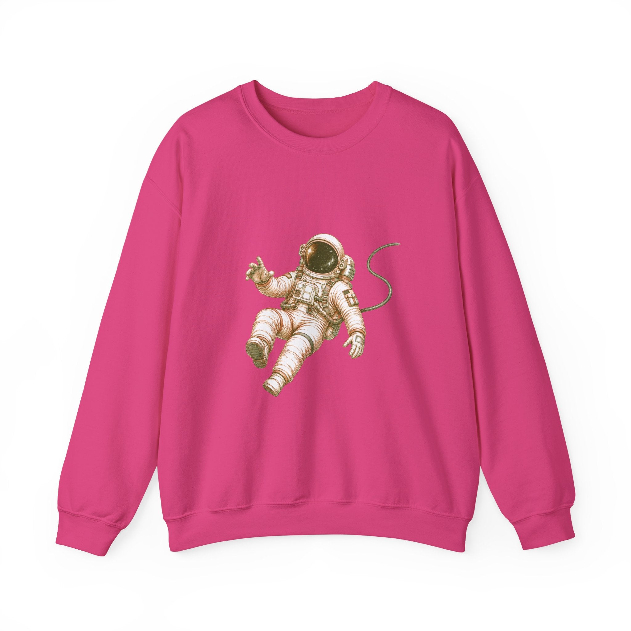 Matching Couple Sweatshirt - Astronaut & Planet Matching Couple Comfort Colors Crew Hand-Drawn Art His Hers Anniversary Gift - Design A