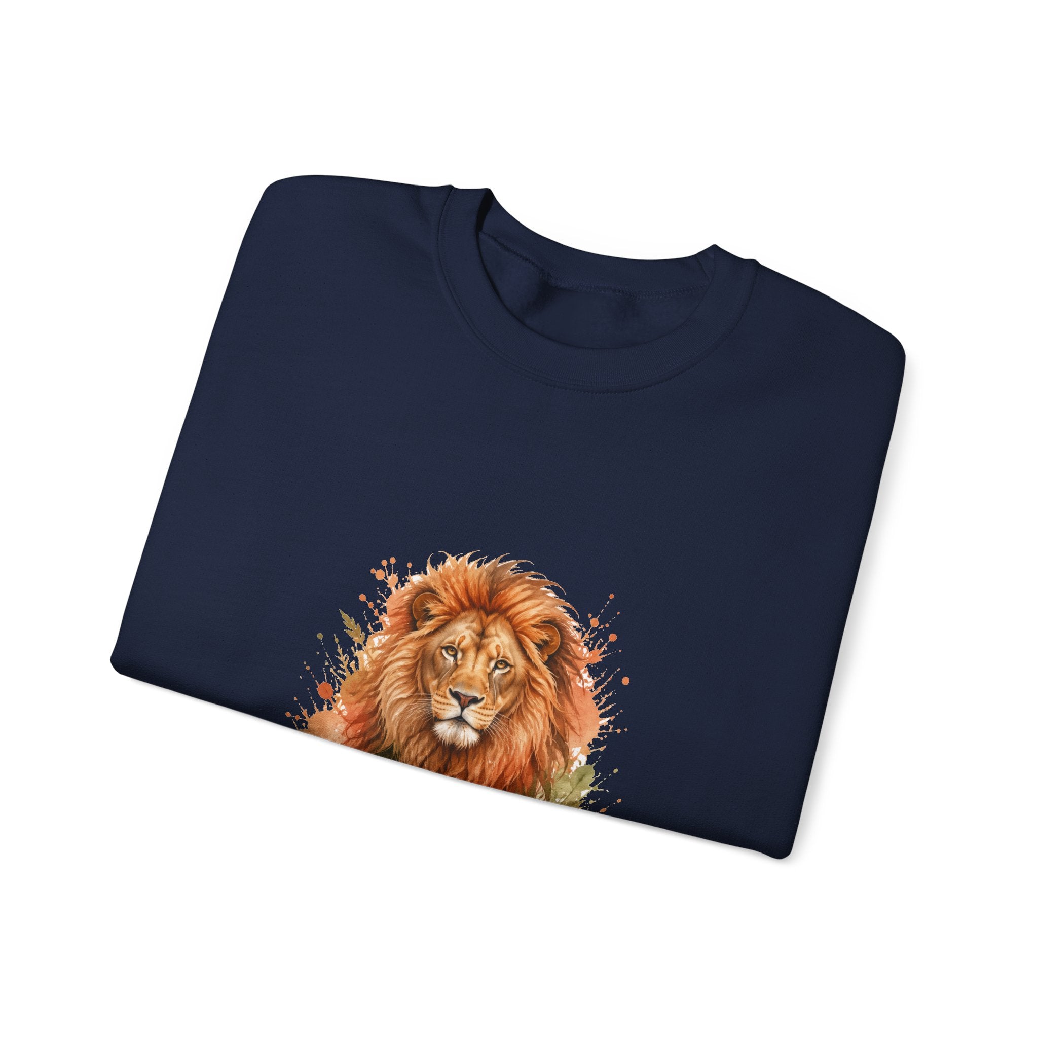 Matching Couple Sweatshirt - Lion & Lamb Matching Couple Comfort Colors Crew Watercolor Art His Hers Birthday Gift - Design A