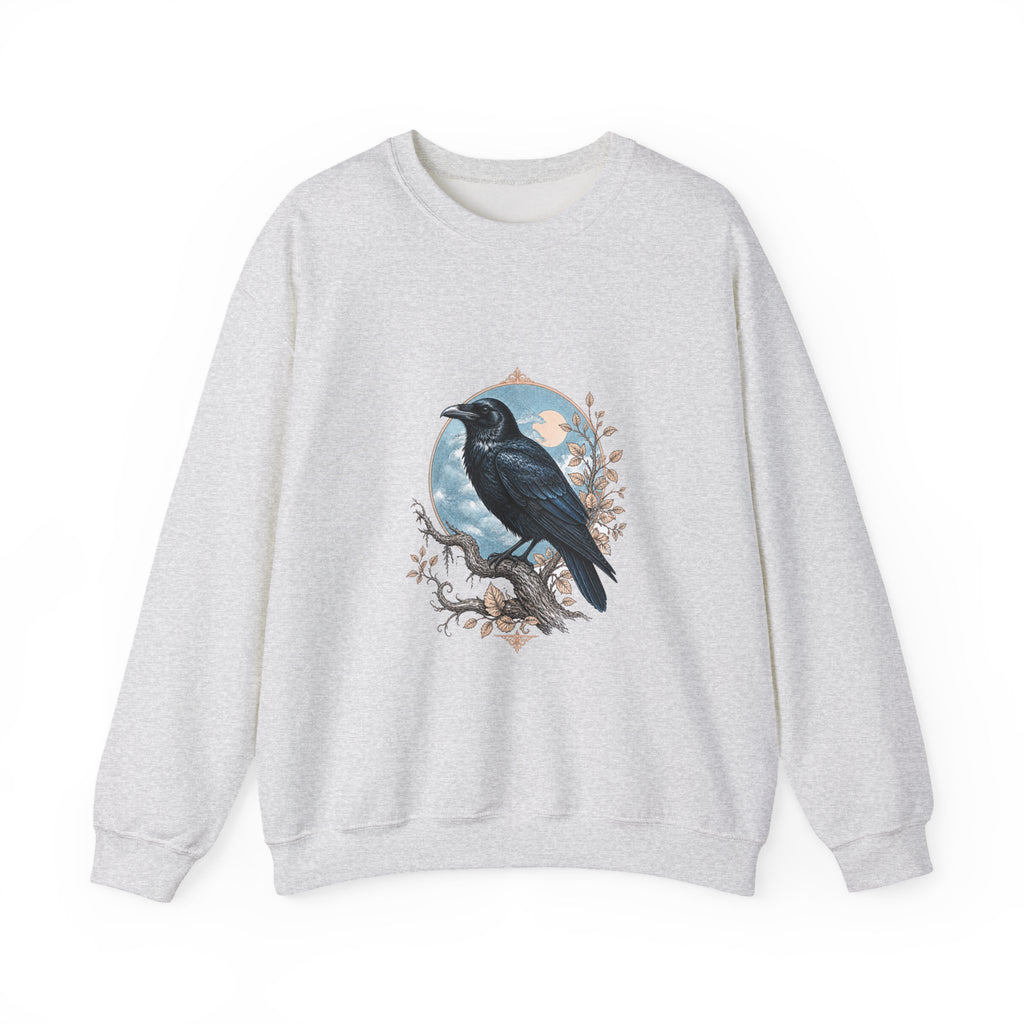 Matching Couple Sweatshirt - Raven & Swan Matching Couple Crewneck Sweatshirt Vintage Art His Hers Wedding Gift - Design A