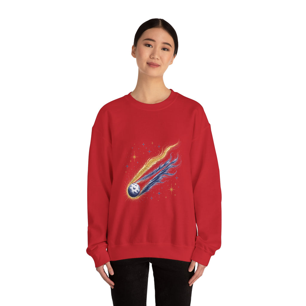 Matching Couple Sweatshirt - Comet & Asteroid Matching Couple Comfort Colors Crew Hand-Drawn Art His Hers Anniversary Gift - Design A
