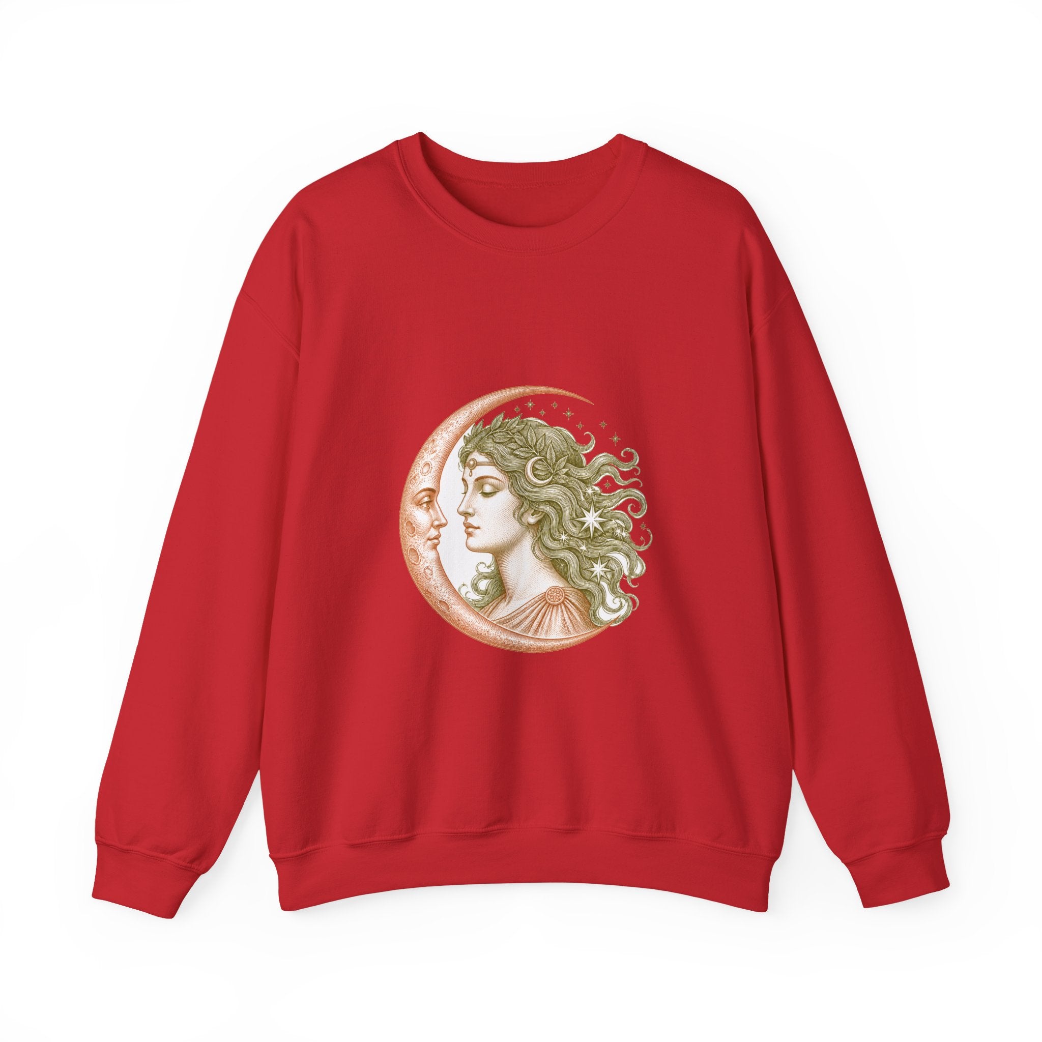 Matching Couple Sweatshirt - Helios & Selene Matching Couple Crewneck Sweatshirt Vintage Art His Hers Wedding Gift - Design B
