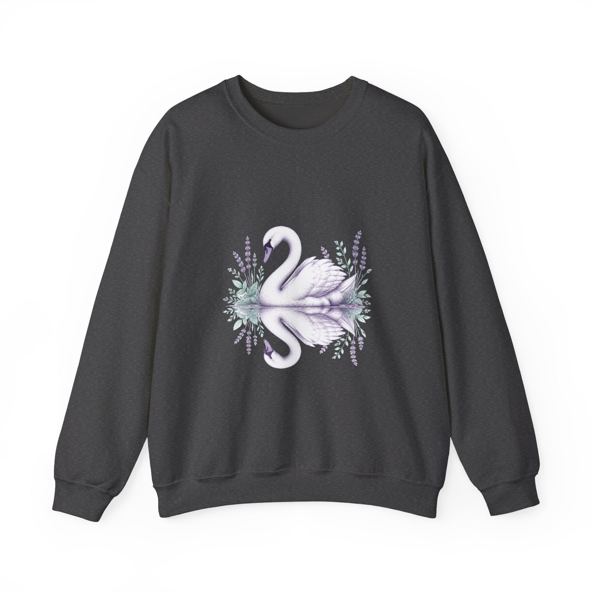 Matching Couple Sweatshirt - Raven & Swan Matching Couple Comfort Colors Crew Hand-Drawn Art His Hers Anniversary Gift - Design B