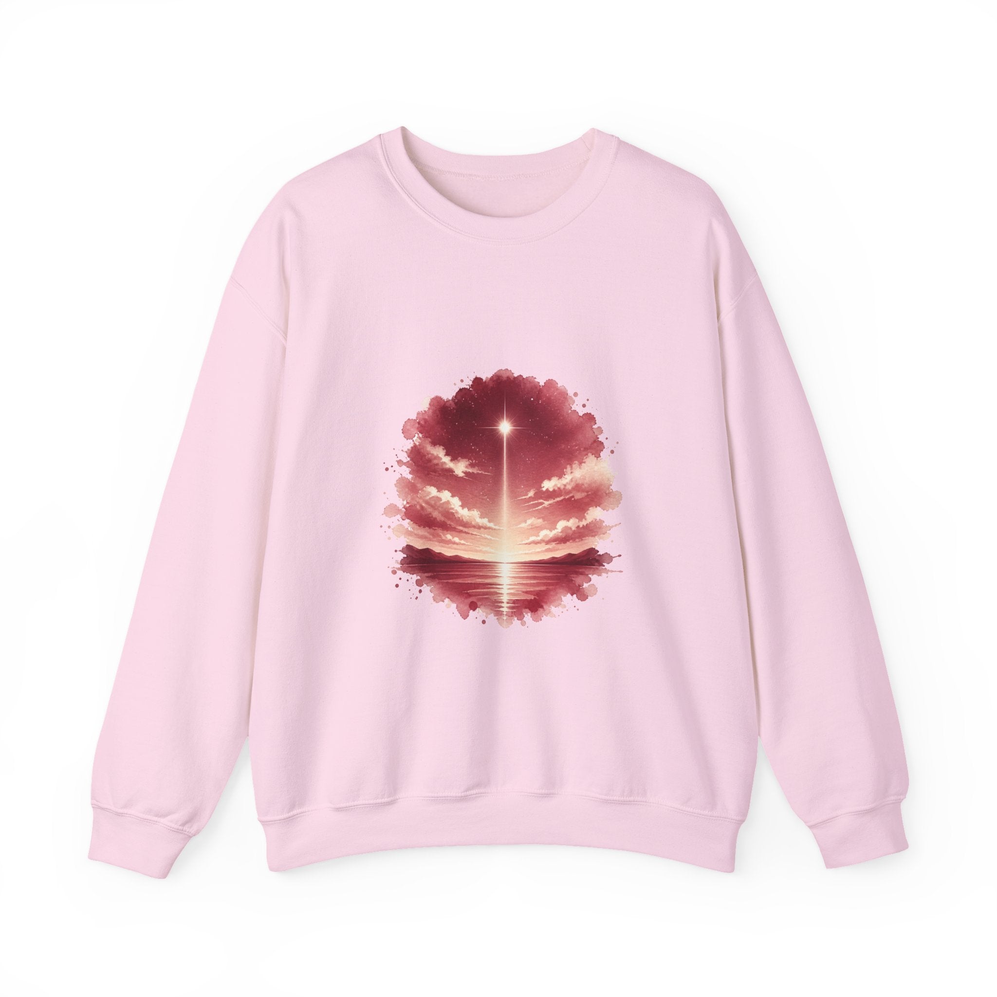 Matching Couple Sweatshirt - Evening & Morning Star Matching Couple Crewneck Sweatshirt Watercolor Art His Hers Engagement Gift - Design A