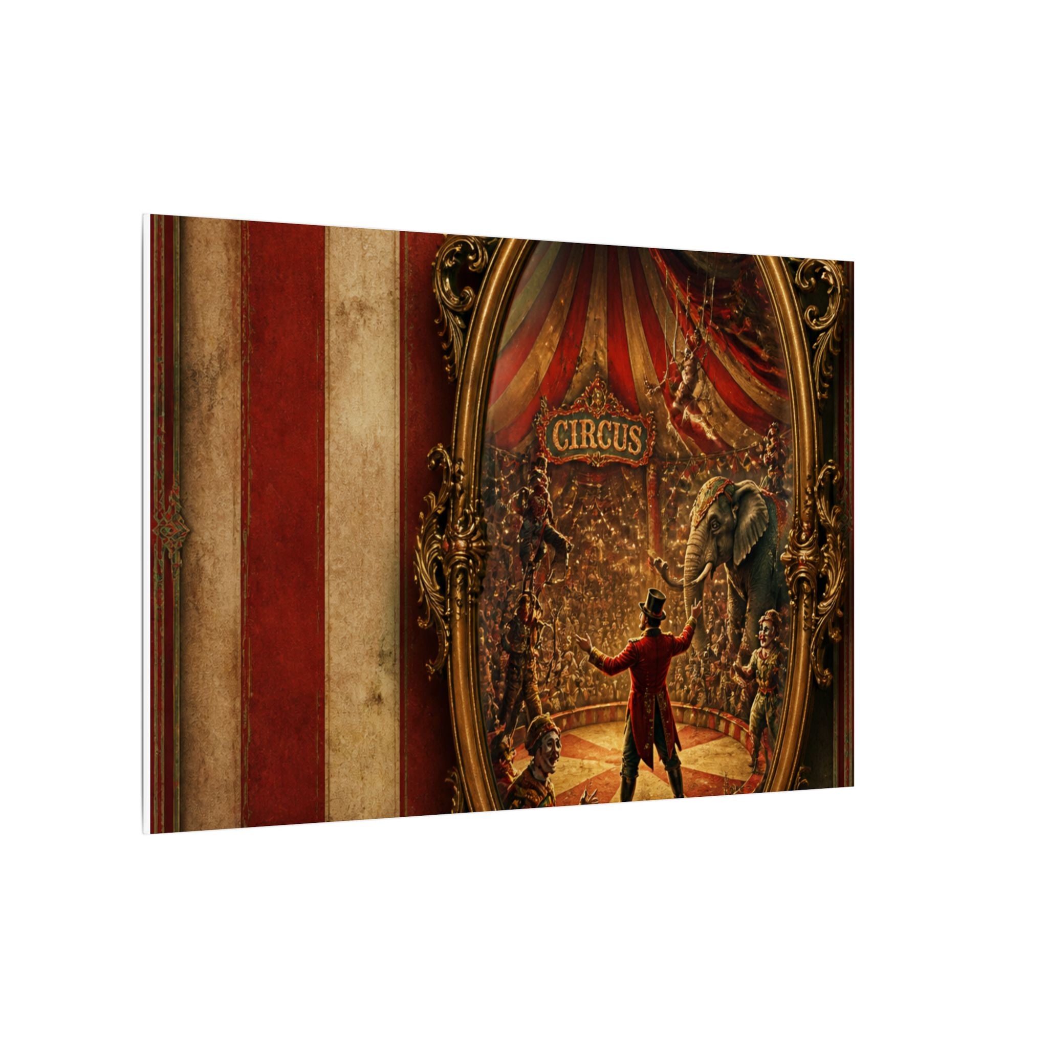 Vintage Mirror Circus Wall Art Canvas 24×36 Baroque Studio Decor Maximalist Print