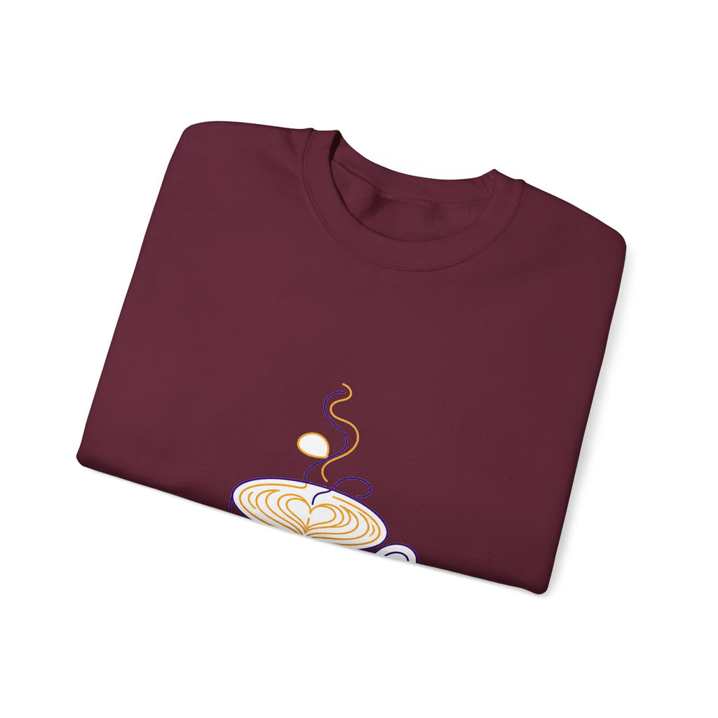 Matching Couple Sweatshirt - Coffee & Tea Matching Couple Crewneck Sweatshirt Minimalist Art His Hers Valentine Gift - Design A