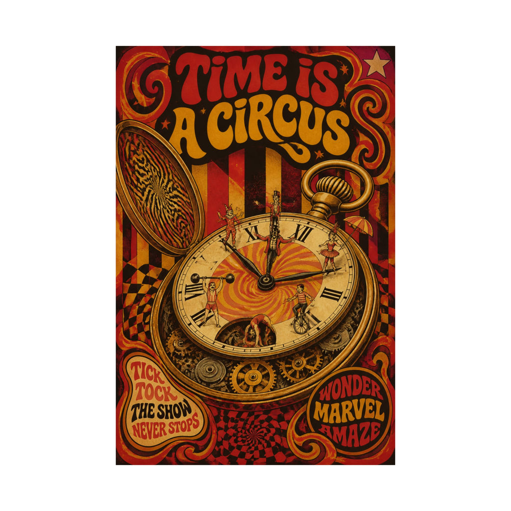 Pocket Watch Performers Wall Art Poster 18×24 Psychedelic Cafe Decor Maximalist Print