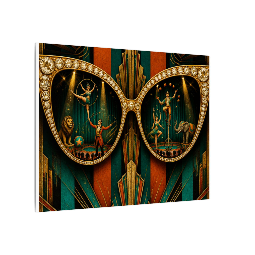Sunglasses Circus Ring Wall Art Canvas 24×36 Art Deco Bar Area Decor Maximalist Print