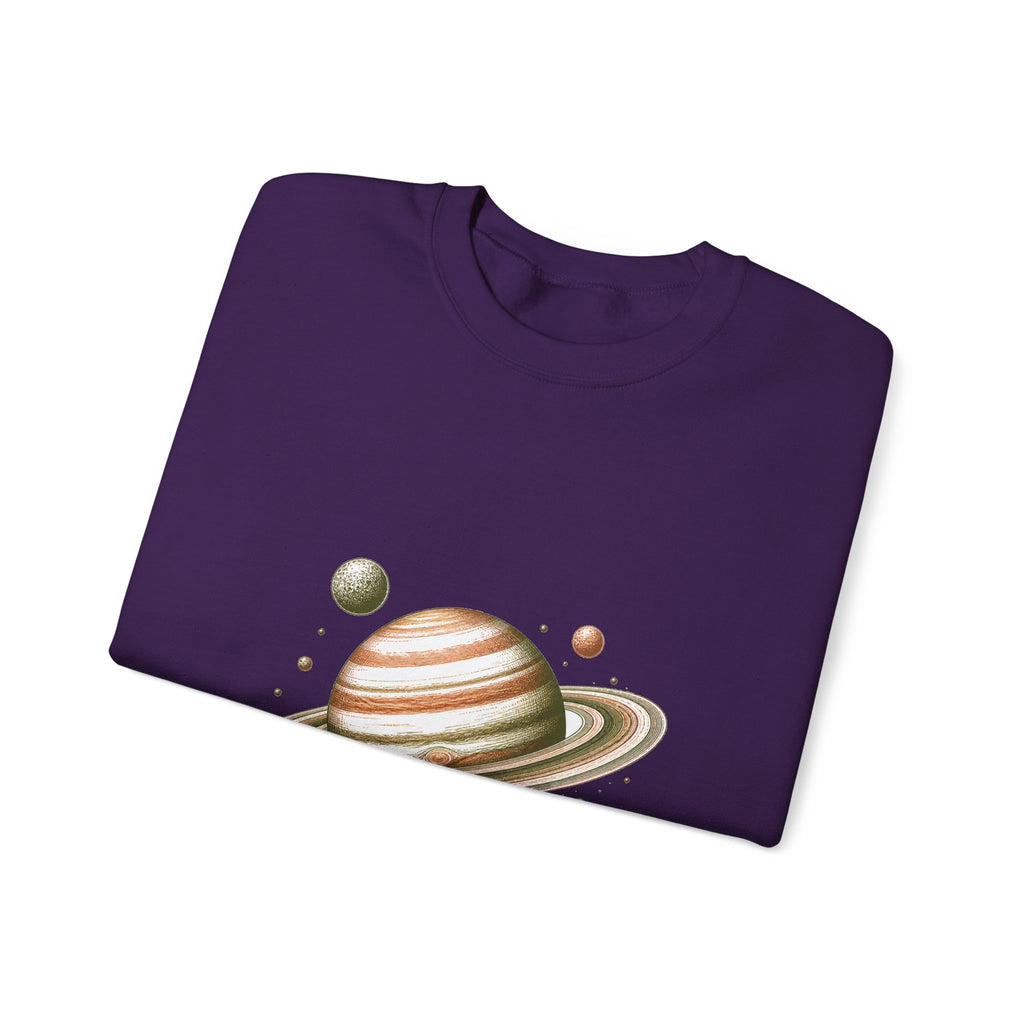 Matching Couple Sweatshirt - Saturn & Jupiter Matching Couple Comfort Colors Crew Hand-Drawn Art His Hers Anniversary Gift - Design A