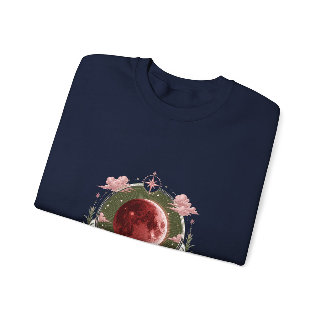 Matching Couple Sweatshirt - Solar & Lunar Eclipse Matching Couple Crewneck Sweatshirt Vintage Art His Hers Wedding Gift - Design B