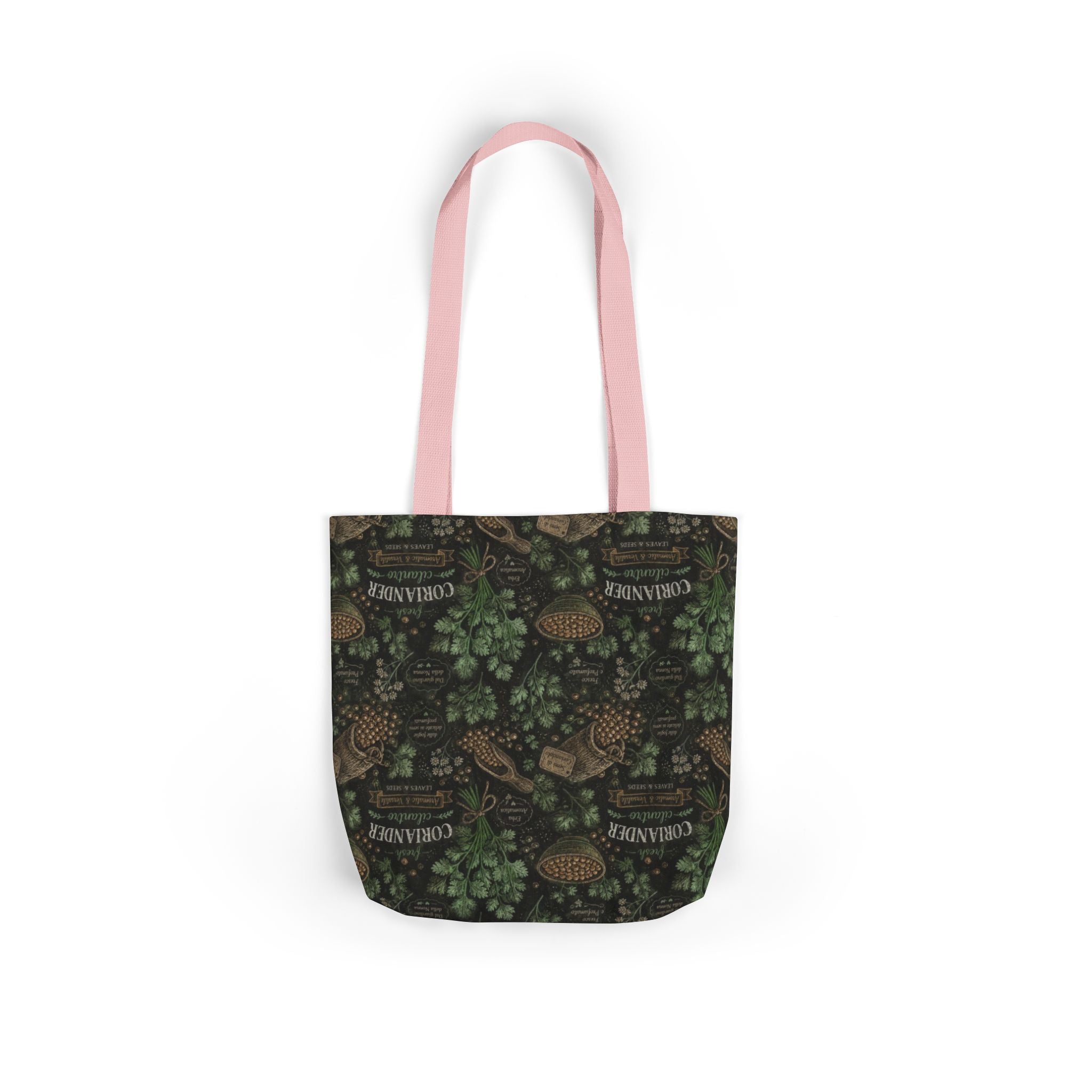 Coriander & Seeds Canvas Tote Bag Mediterranean Kitchen Chalk Art Design Italian Cottagecore Gift