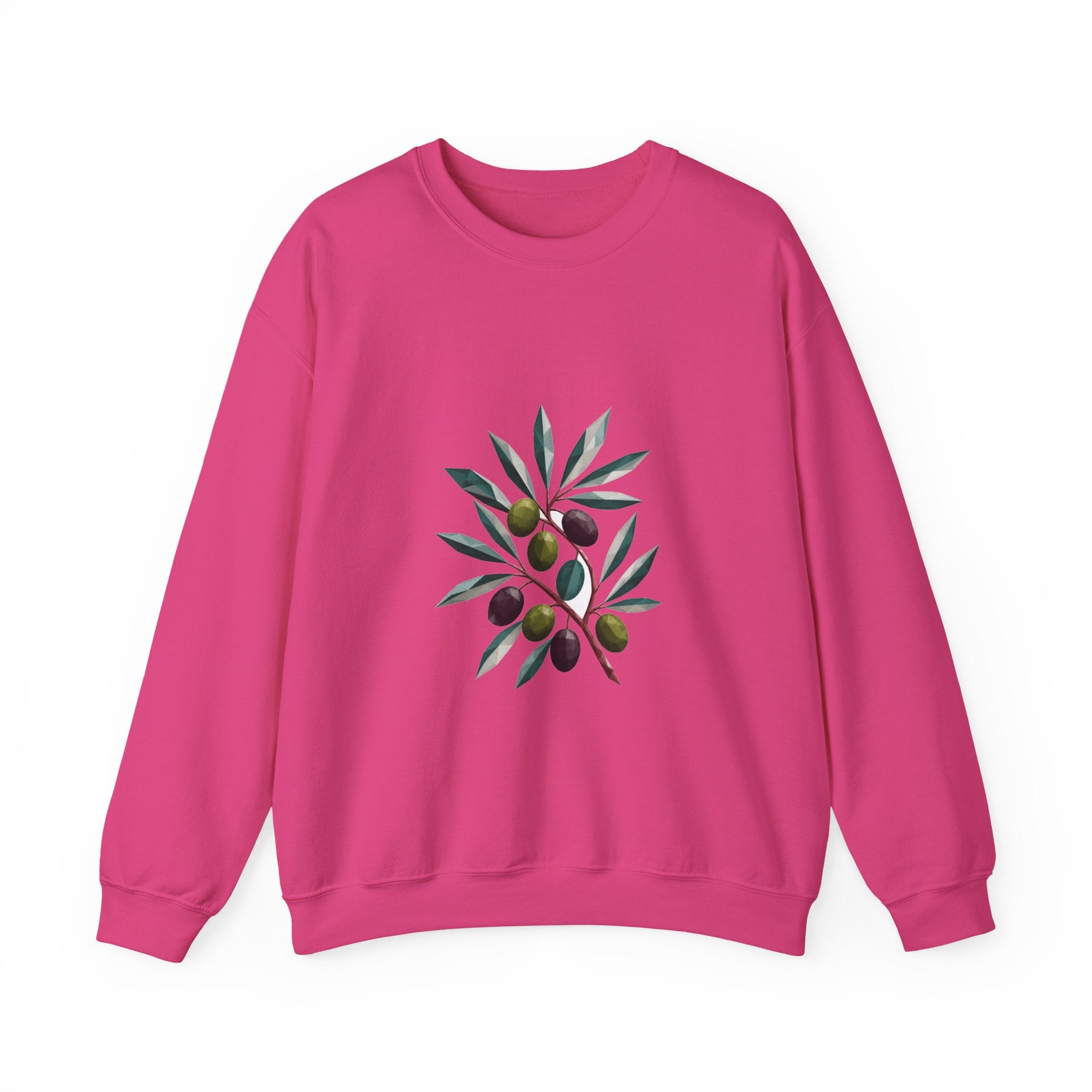 Matching Couple Sweatshirt - Olive Branch & Fig Matching Couple Crewneck Sweatshirt Geometric Art His Hers Couple Gift - Design A