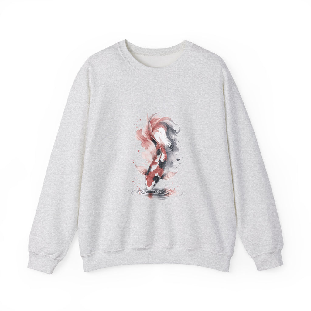 Matching Couple Sweatshirt - Koi Fish Yin Yang Matching Couple Crewneck Sweatshirt Watercolor Art His Hers Engagement Gift - Design B