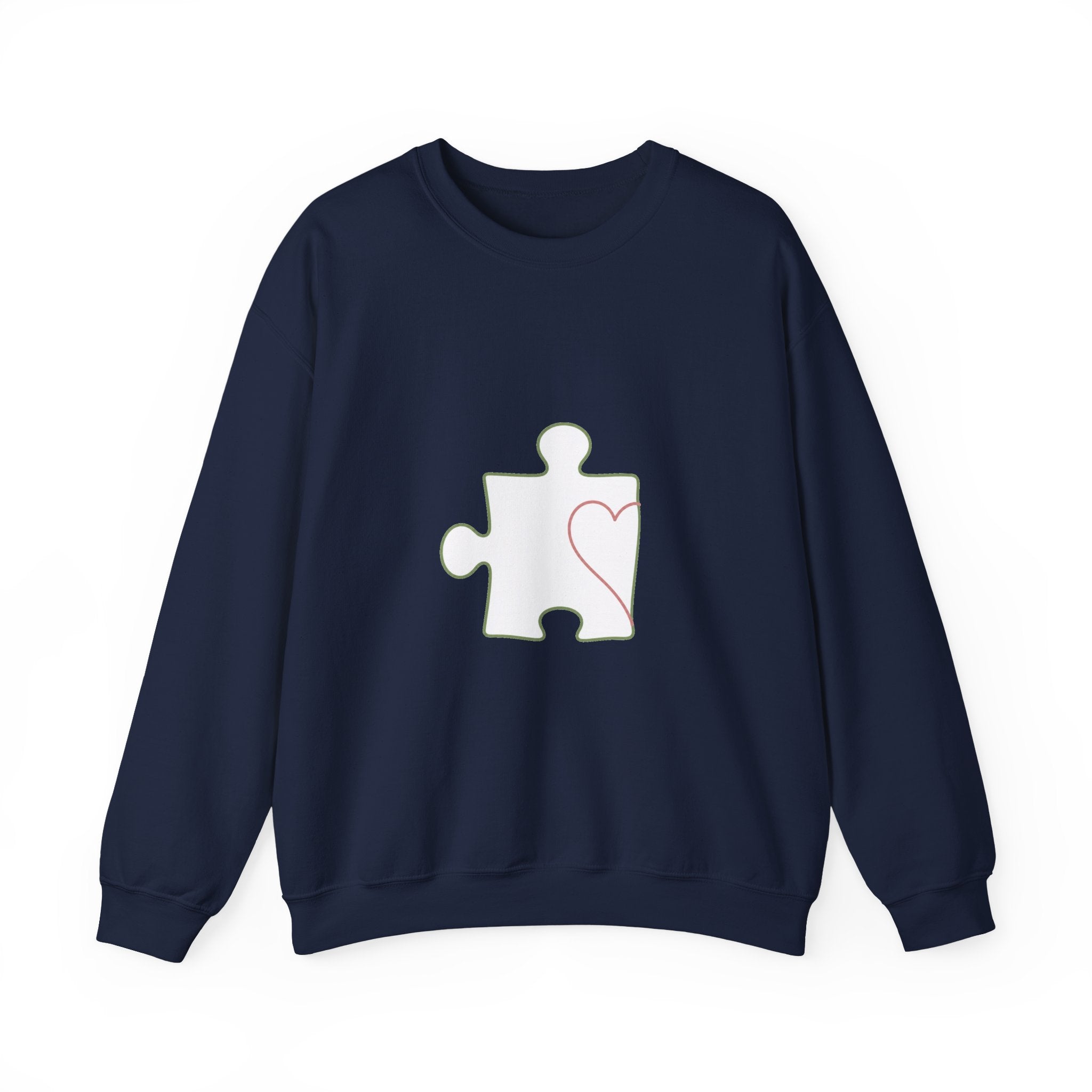 Matching Couple Sweatshirt - Puzzle Pieces Matching Couple Crewneck Sweatshirt Minimalist Art His Hers Valentine Gift - Design A