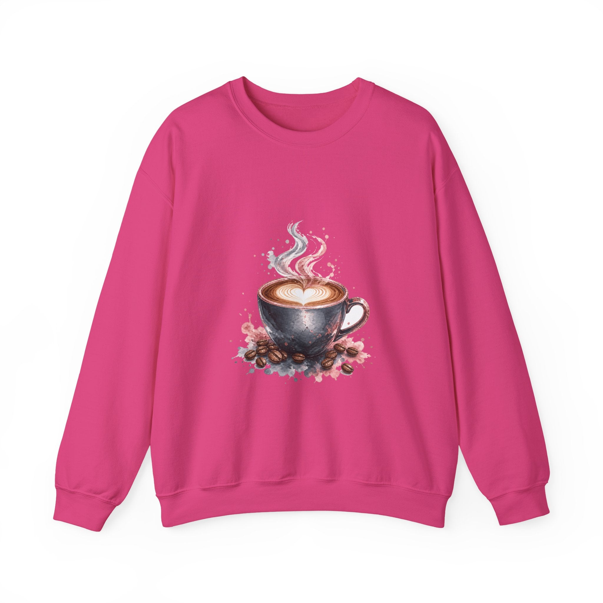 Matching Couple Sweatshirt - Coffee & Tea Matching Couple Premium Fleece Sweatshirt Watercolor Art His Hers Birthday Gift - Design A