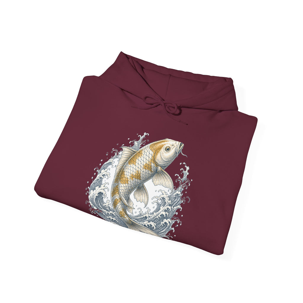 Matching Couple Sweatshirt - Koi Fish Yin Yang Matching Couple Hooded Sweatshirt Vintage Art His Hers Wedding Gift - Design A