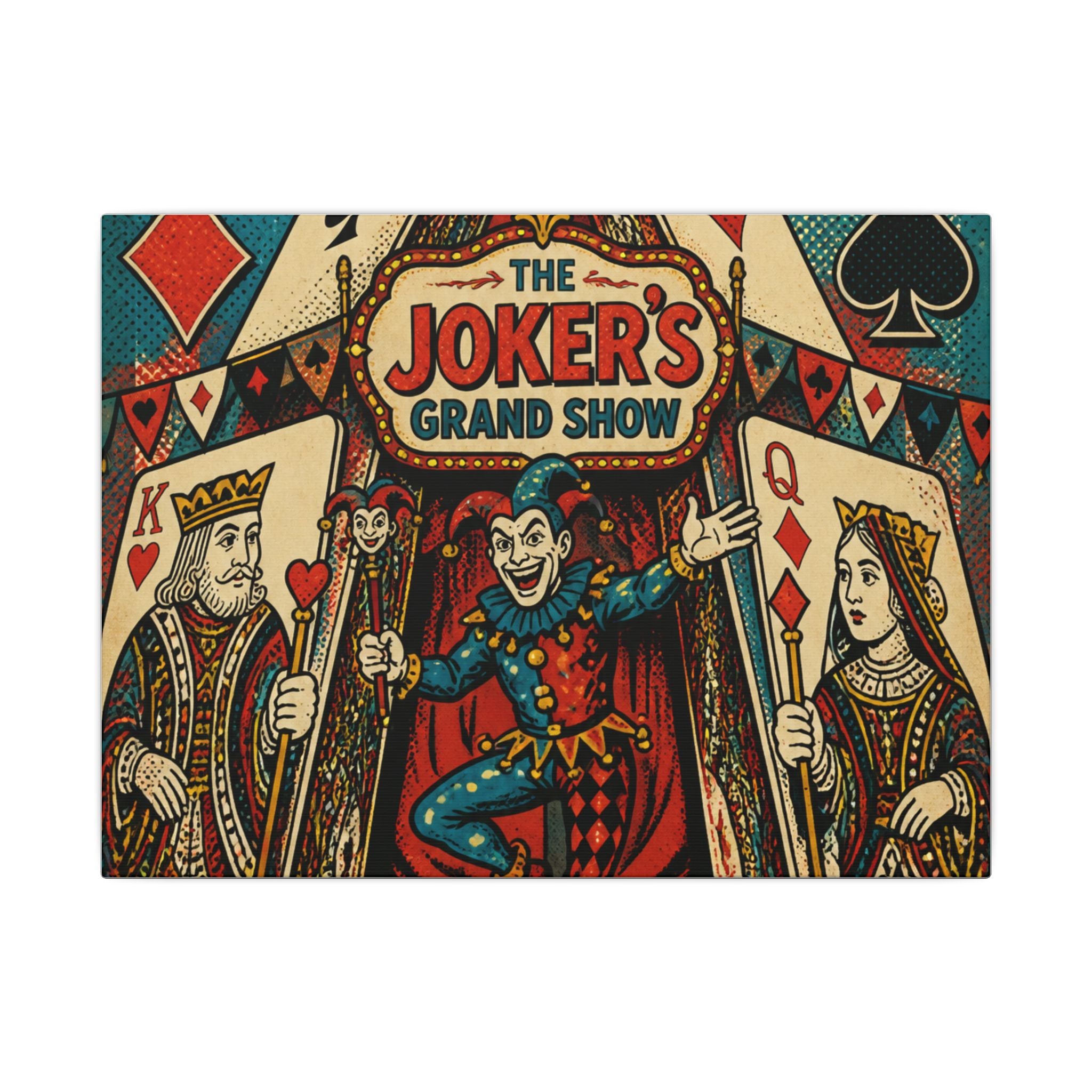 Playing Cards Tent Wall Art Canvas 24×36 Pop Art Restaurant Decor Maximalist Print