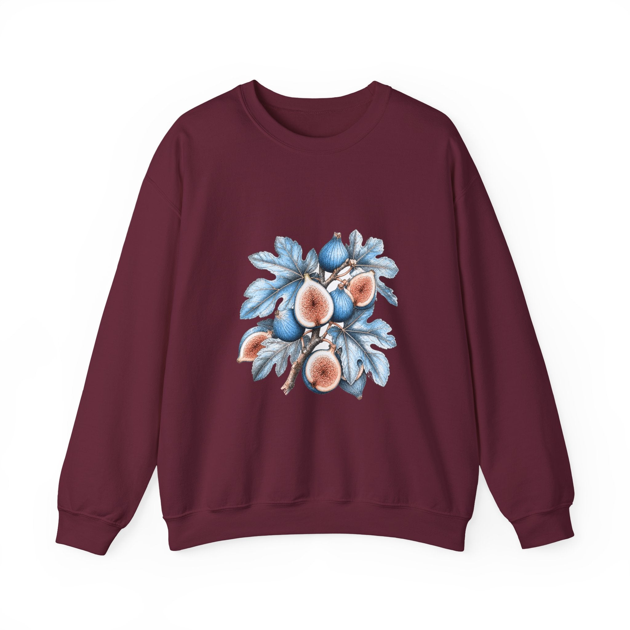 Matching Couple Sweatshirt - Olive Branch & Fig Matching Couple Comfort Colors Crew Hand-Drawn Art His Hers Anniversary Gift - Design B