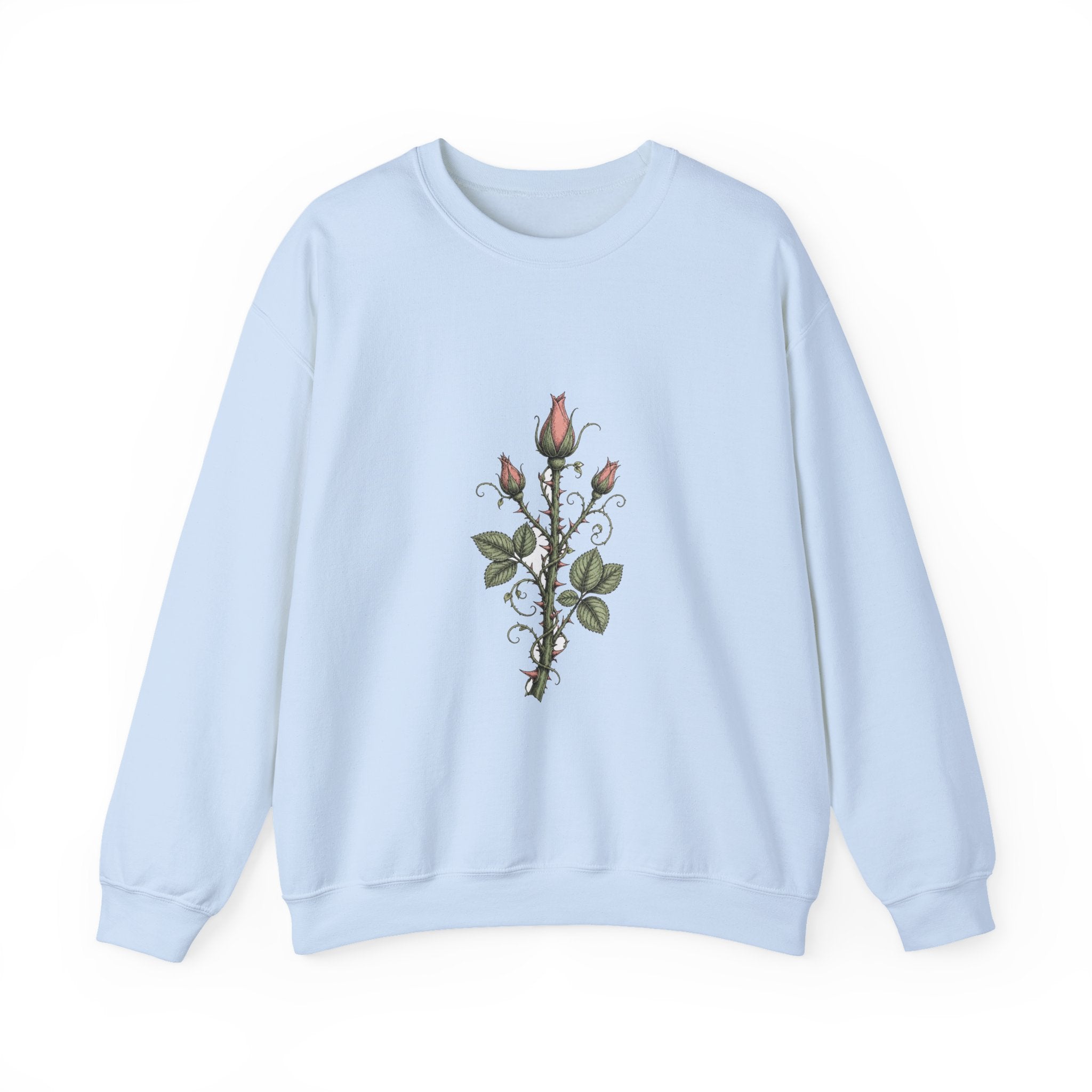 Matching Couple Sweatshirt - Rose & Thorn Matching Couple Comfort Colors Crew Hand-Drawn Art His Hers Anniversary Gift - Design B