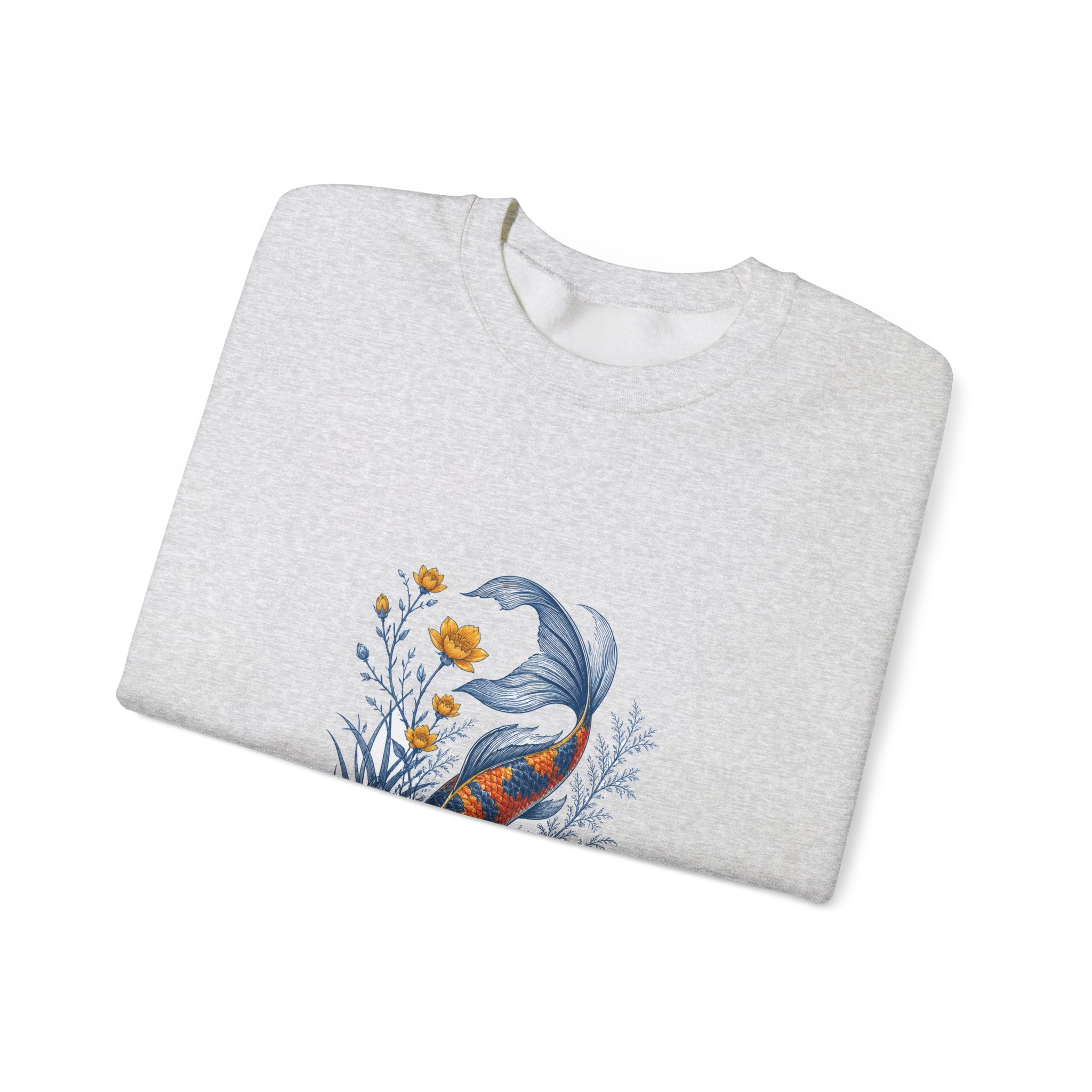 Matching Couple Sweatshirt - Koi Fish Yin Yang Matching Couple Comfort Colors Crew Vintage Art His Hers Honeymoon Gift - Design B