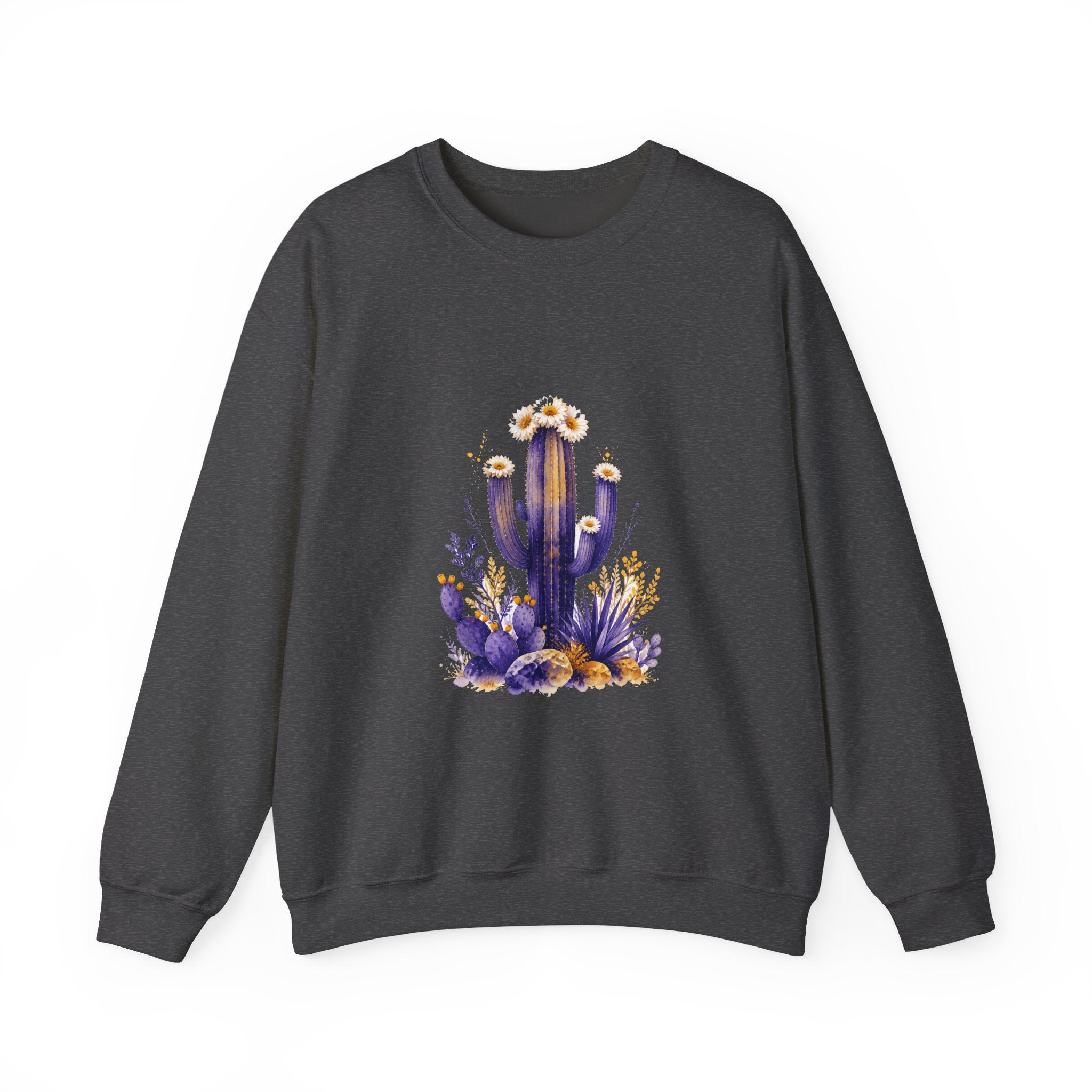 Matching Couple Sweatshirt - Desert & Rainforest Matching Couple Crewneck Sweatshirt Watercolor Art His Hers Engagement Gift - Design A
