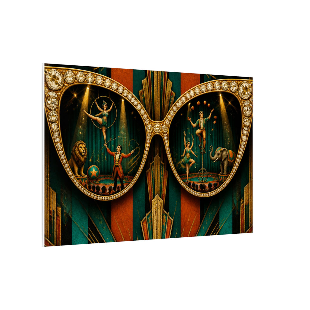 Sunglasses Circus Ring Wall Art Canvas 24×36 Art Deco Bar Area Decor Maximalist Print