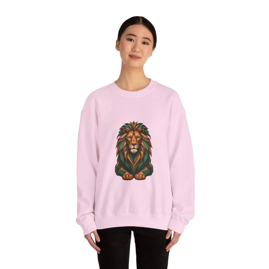 Matching Couple Sweatshirt - Lion & Lamb Matching Couple Comfort Colors Crew Geometric Art His Hers Love Gift - Design A