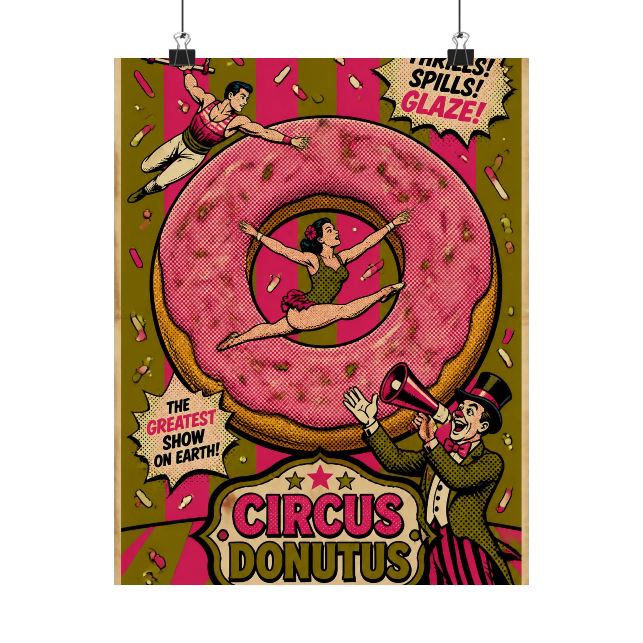 Donut Circus Ring Wall Art Poster 18×24 Pop Art Living Room Decor Maximalist Print