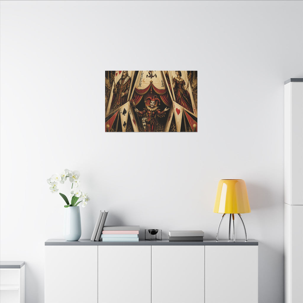 Playing Cards Tent Wall Art Canvas 24×36 Art Deco Bar Area Decor Maximalist Print