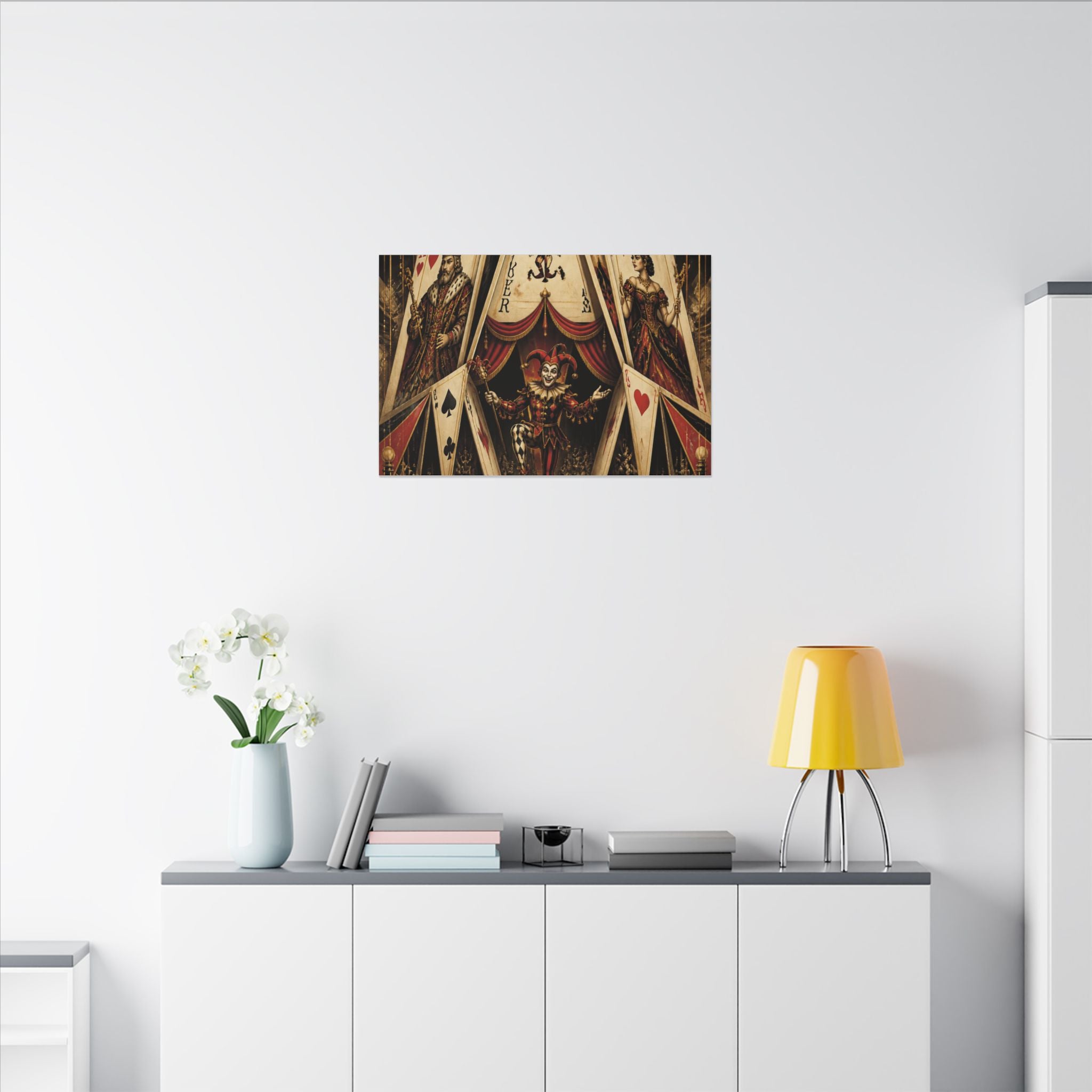 Playing Cards Tent Wall Art Canvas 24×36 Art Deco Bar Area Decor Maximalist Print