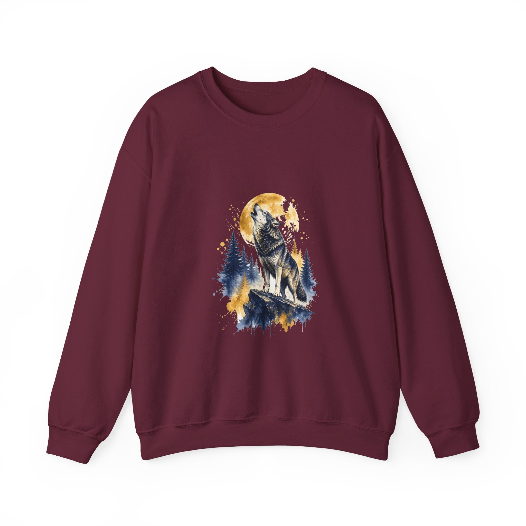 Matching Couple Sweatshirt - Wolf & Dove Matching Couple Comfort Colors Crew Watercolor Art His Hers Birthday Gift - Design A