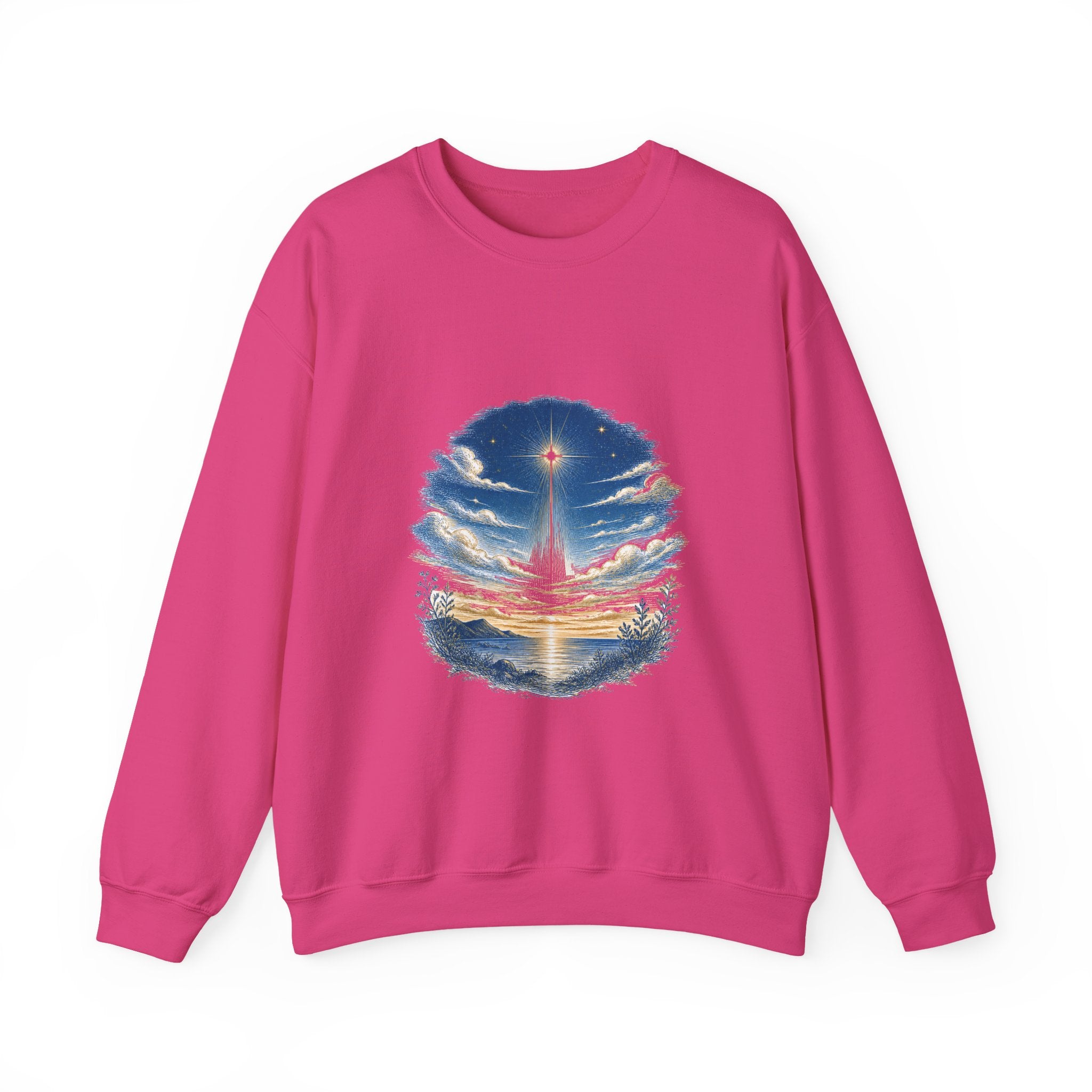 Matching Couple Sweatshirt - Evening & Morning Star Matching Couple Comfort Colors Crew Hand-Drawn Art His Hers Anniversary Gift - Design A